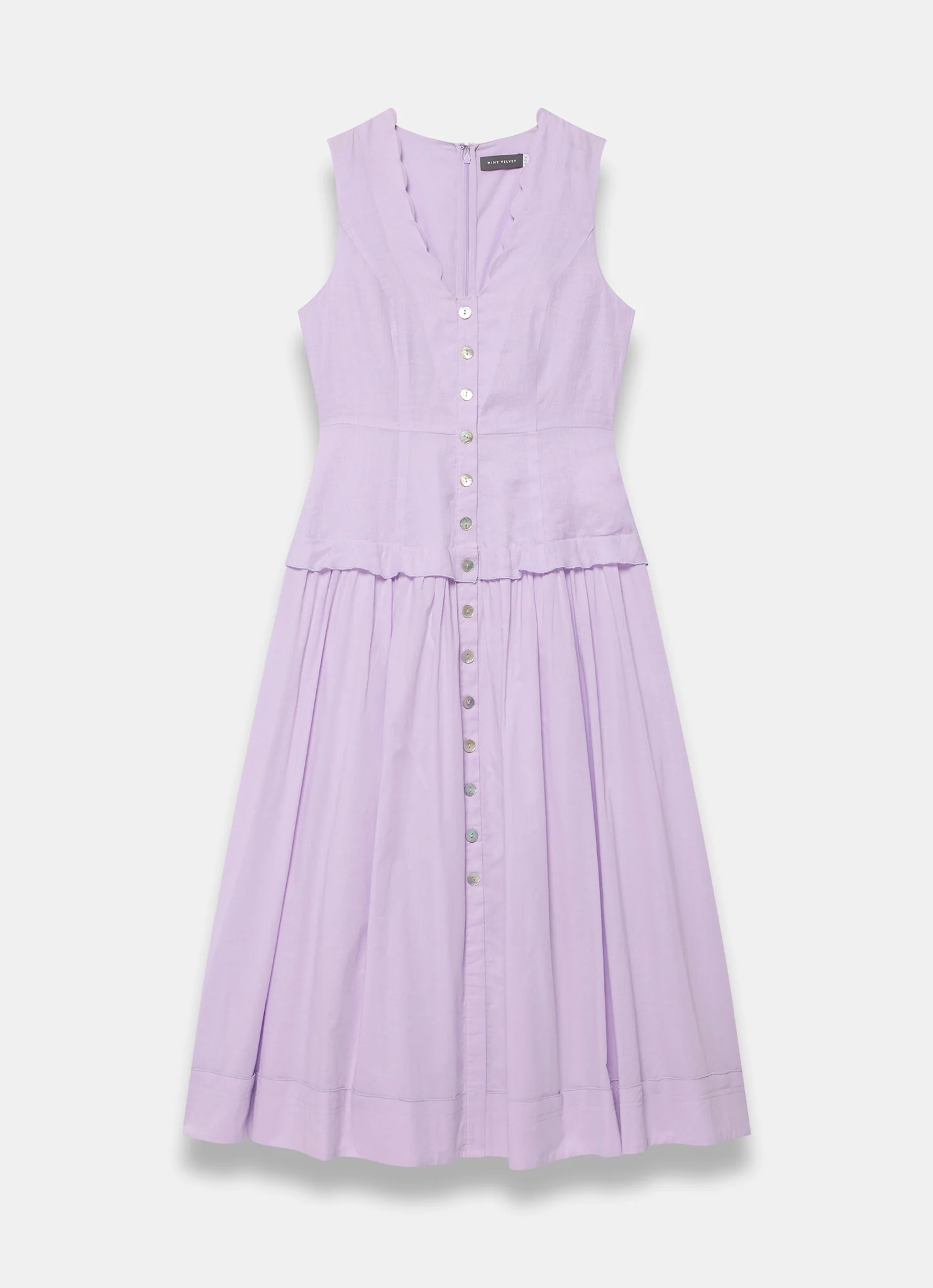 Lilac Ramie Drop Waist Midi Dress - Image 7