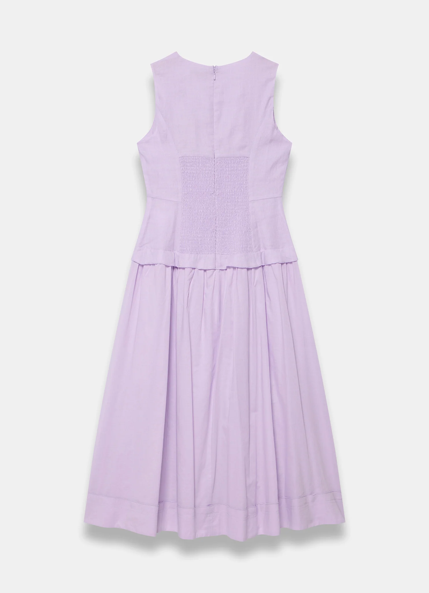 Lilac Ramie Drop Waist Midi Dress - Image 8