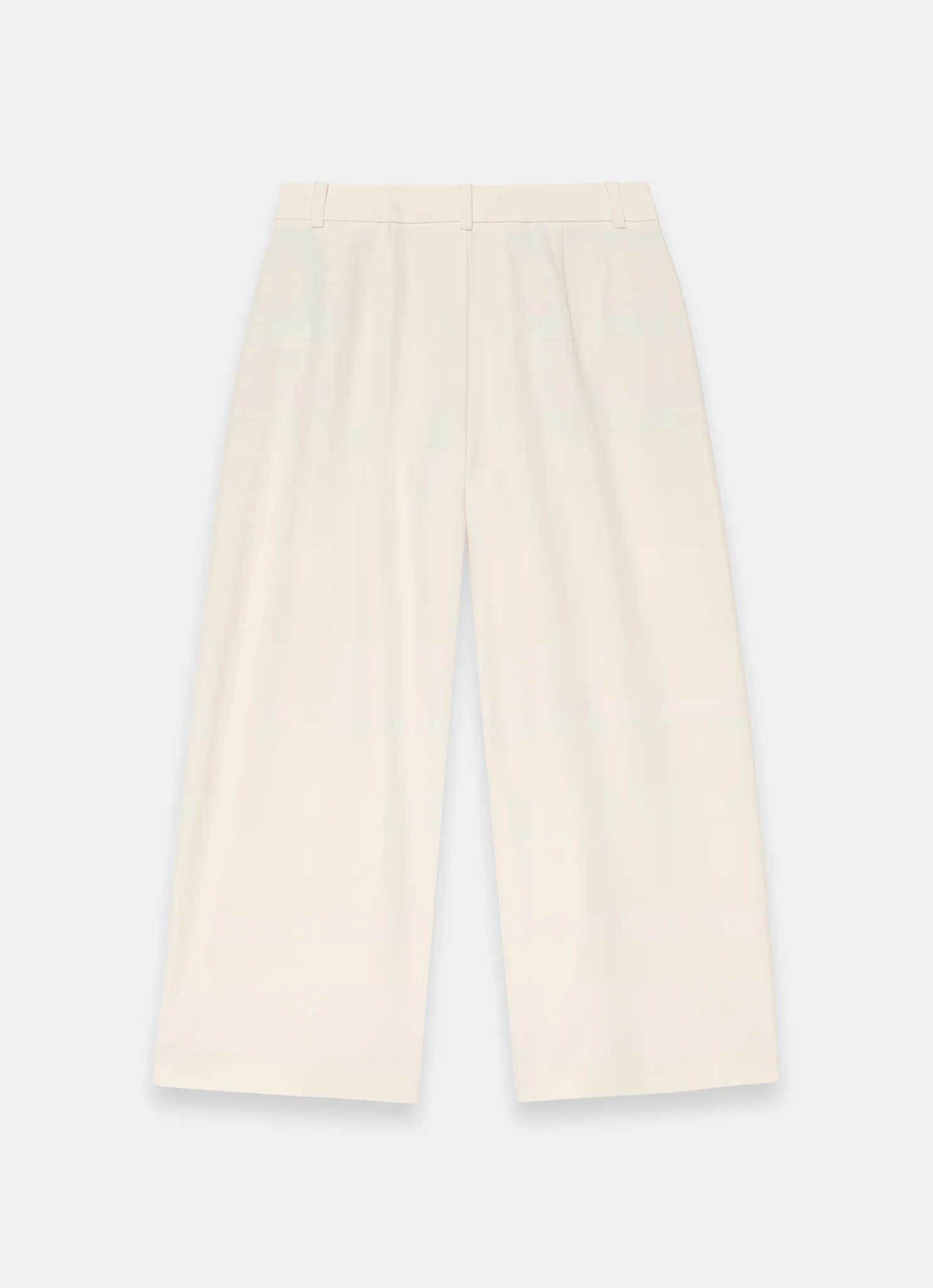 Cream Pleated Cropped Wide Trousers - Image 7