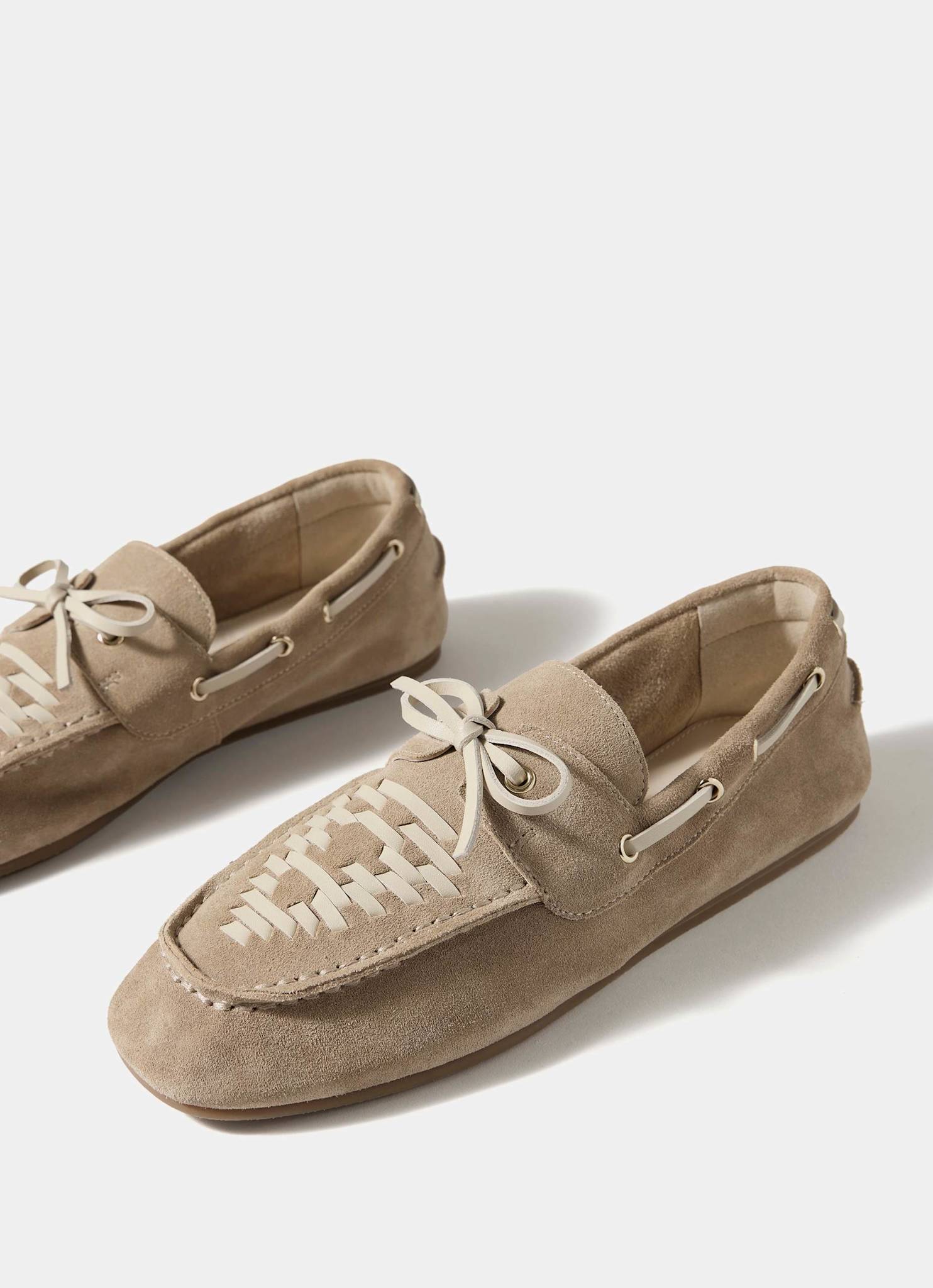 Livi Neutral Suede Boat Shoes - Image 3