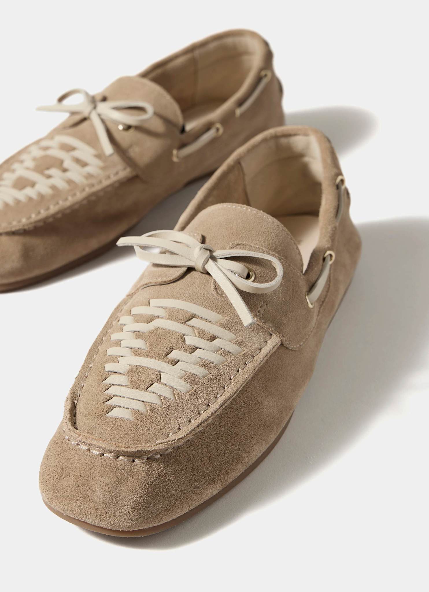 Livi Neutral Suede Boat Shoes - Image 5
