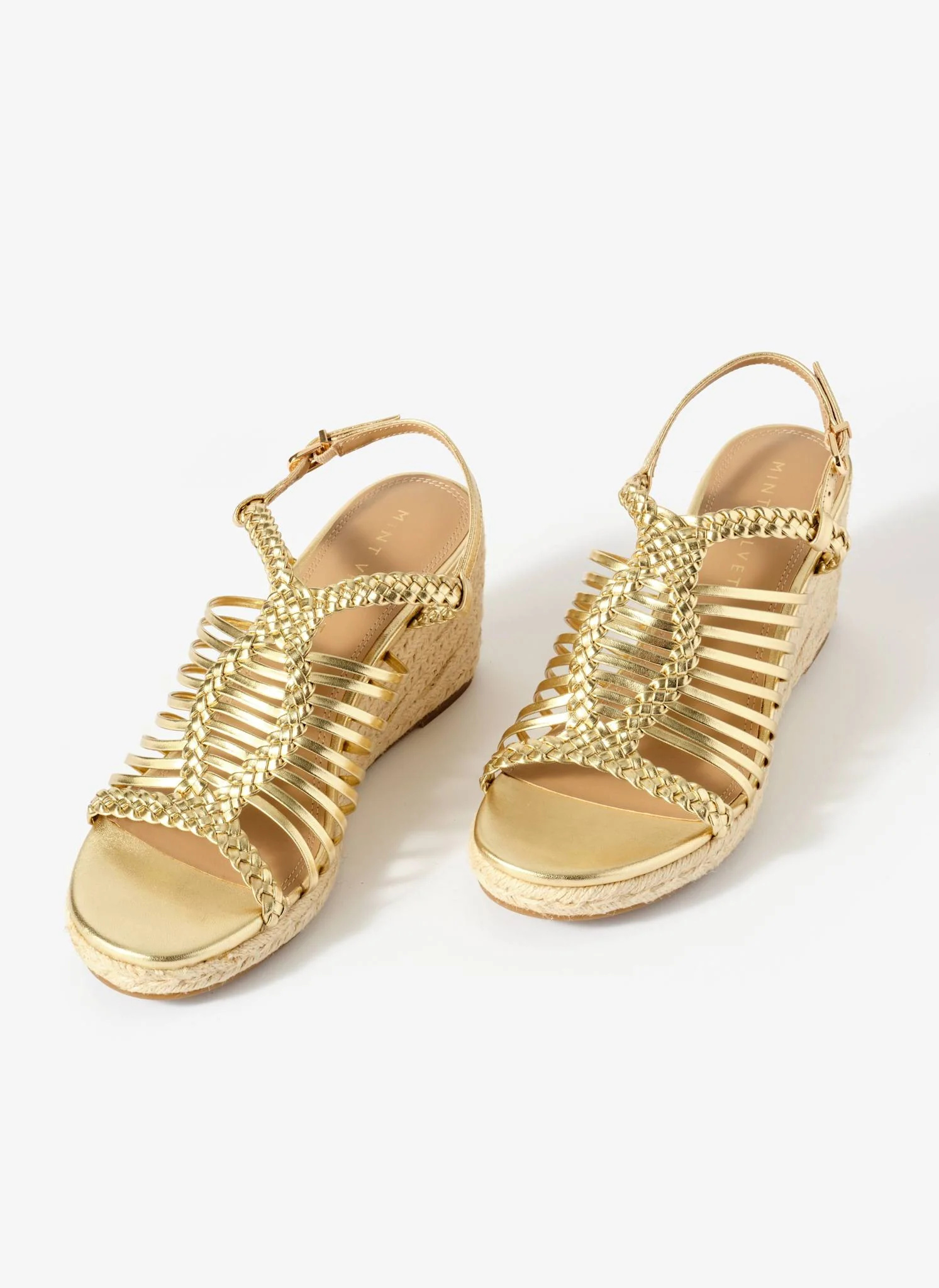Lizzy Gold Espadrille Wedges - Image 3