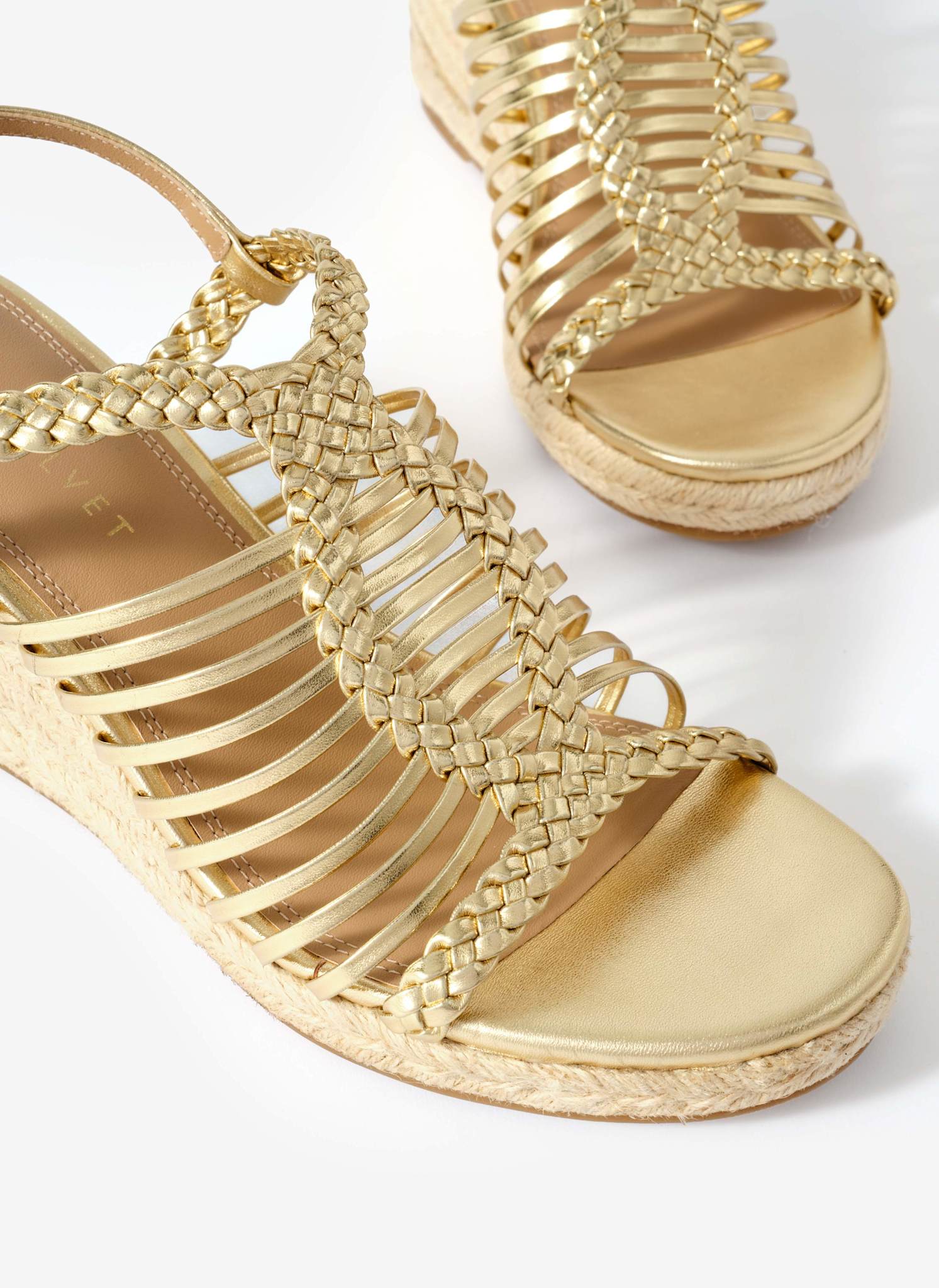 Lizzy Gold Espadrille Wedges - Image 4