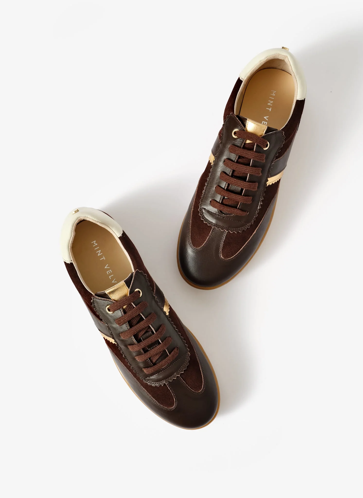 Lucia Brown Suede Trainers - Image 3