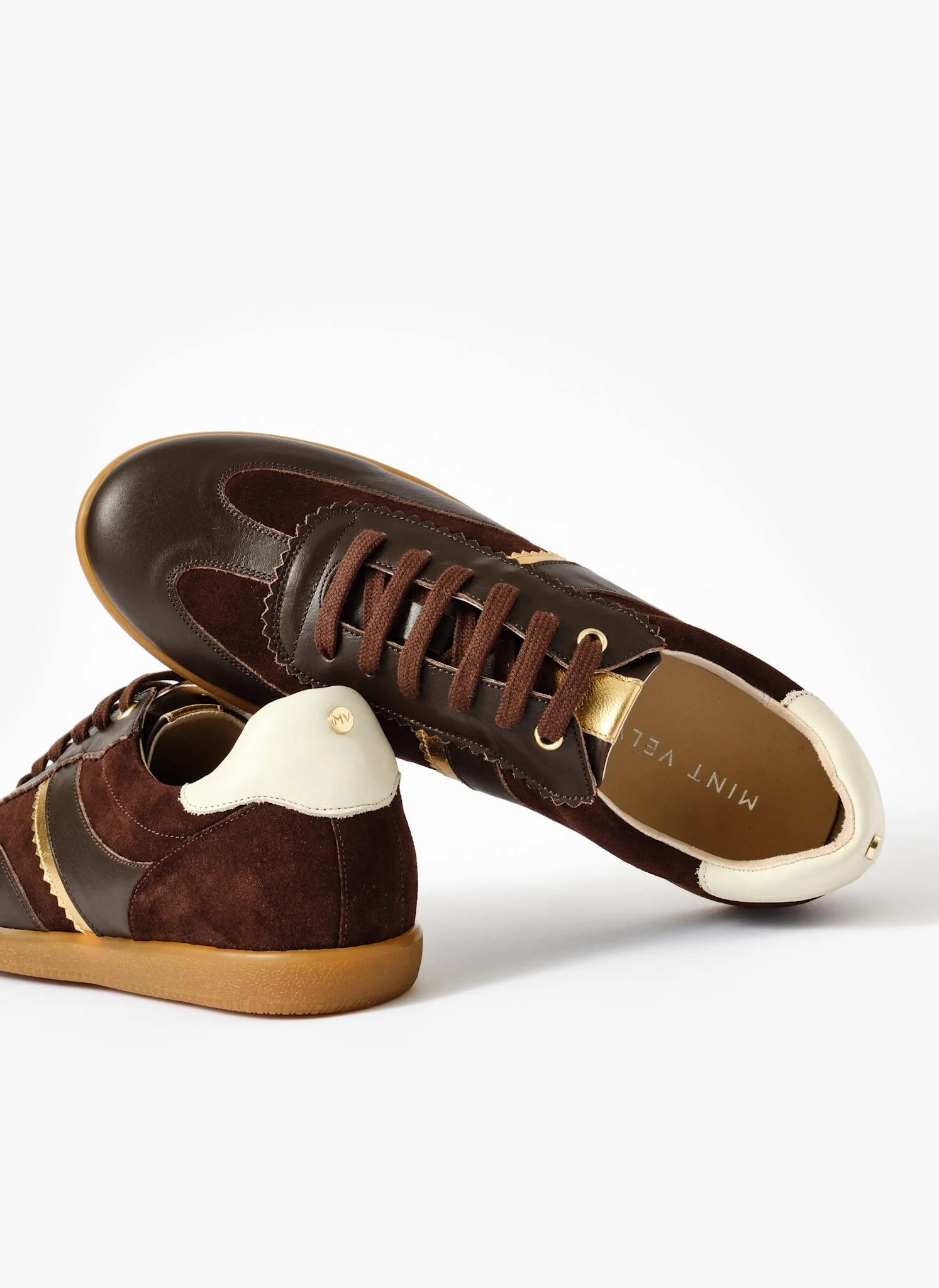 Lucia Brown Suede Trainers - Image 5