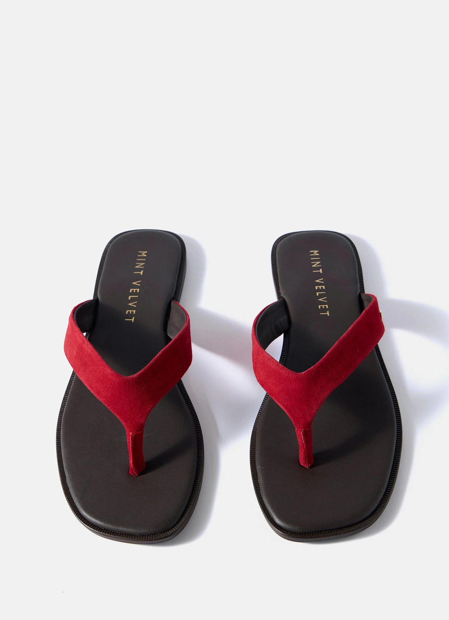 Lula Red Suede Flip Flop Sandals - Image 4