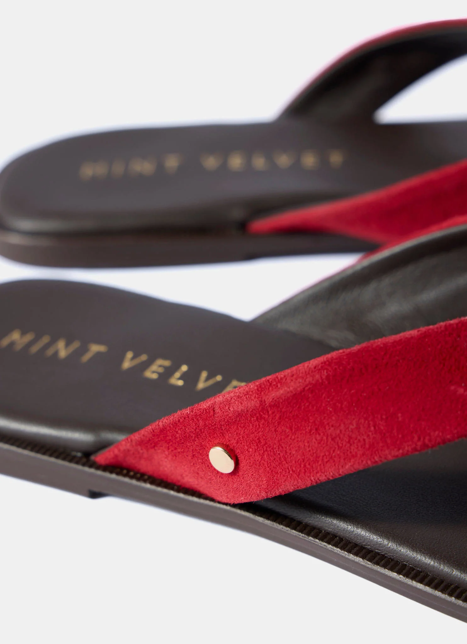 Lula Red Suede Flip Flop Sandals - Image 5
