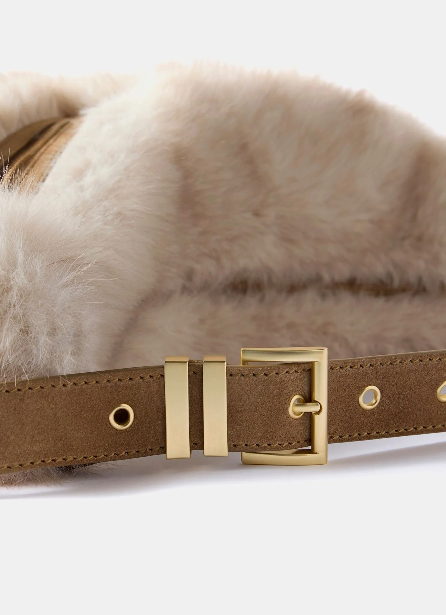 Luna Neutral Faux Fur Hobo Bag - Image 6
