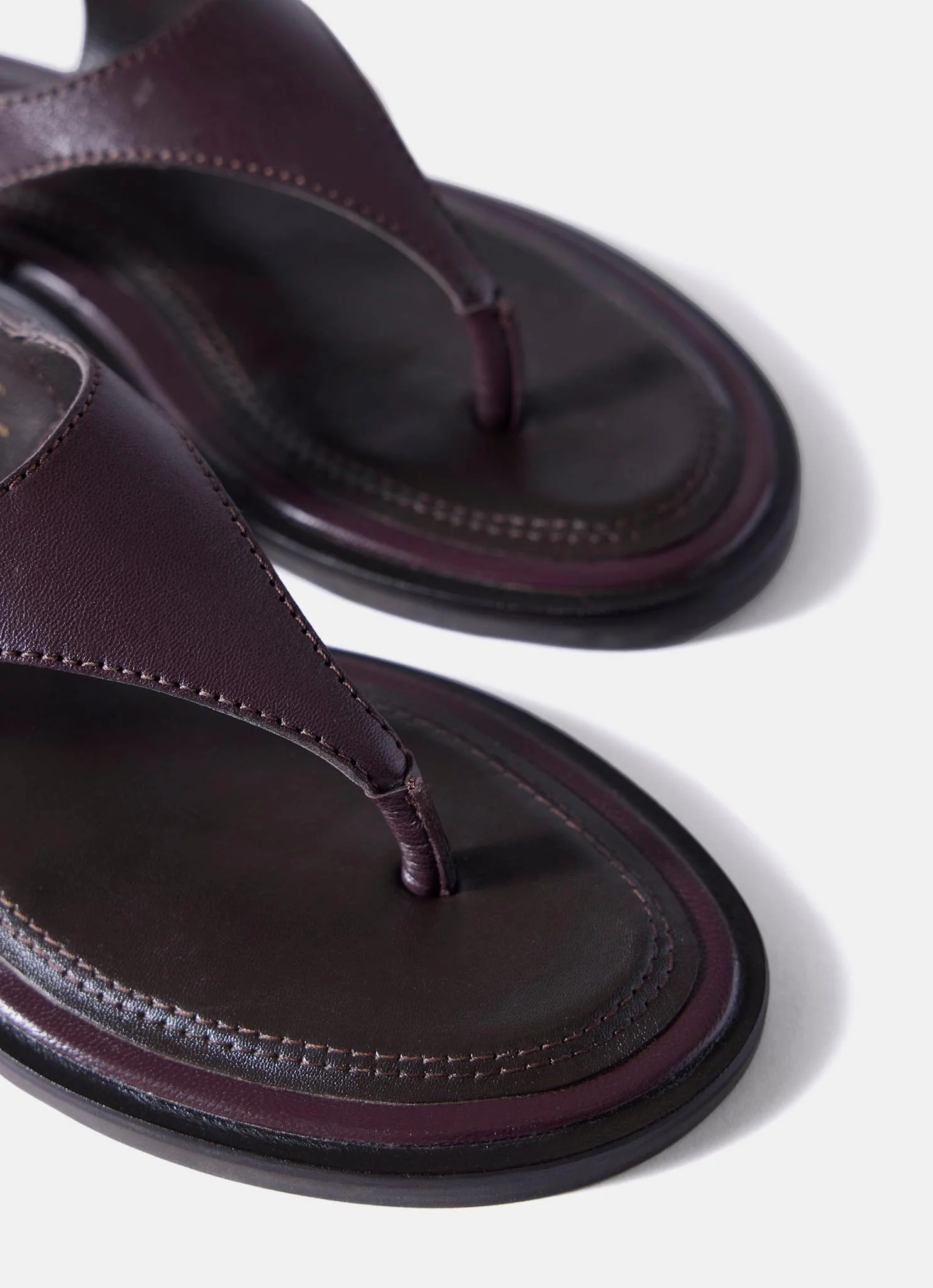 Luna Burgundy Slingback Leather Sandals - Image 5