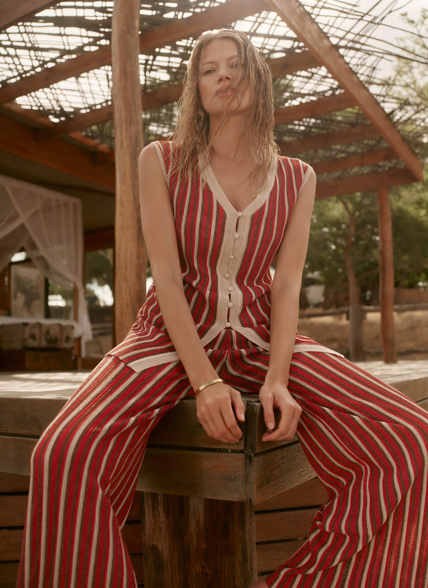 Red Striped Knit Top - Image 4