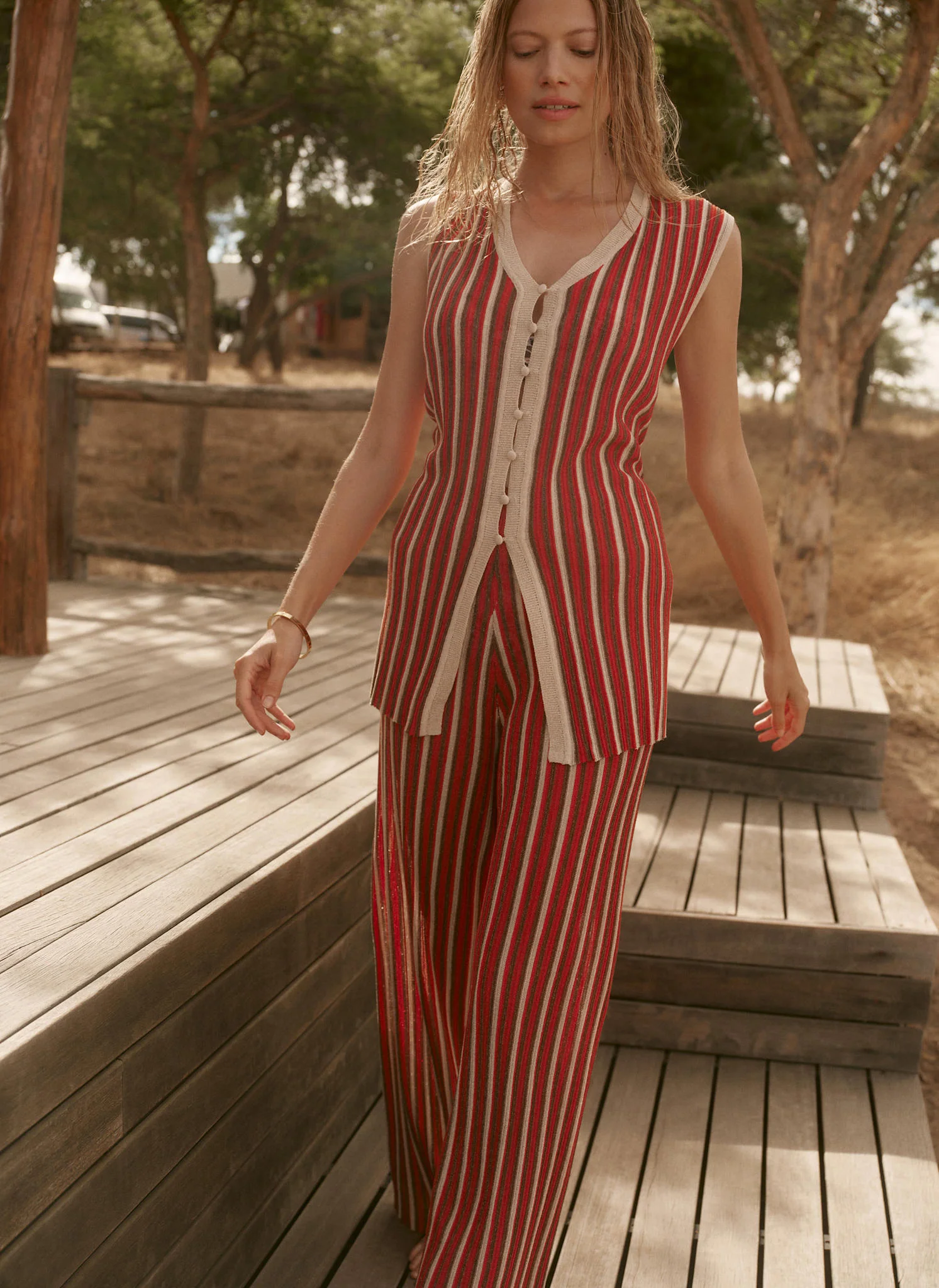 Red Striped Knit Top - Image 5