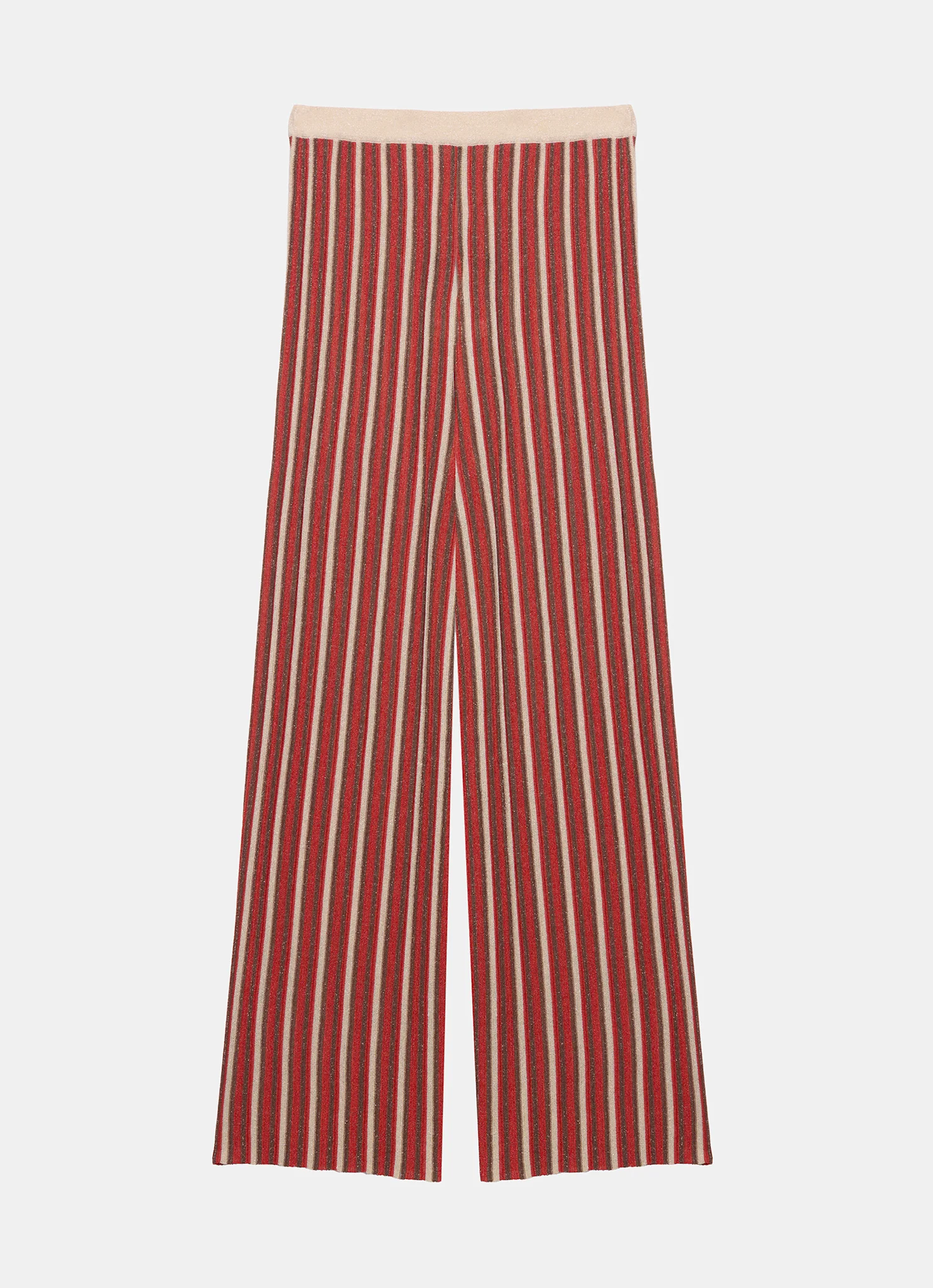Red Striped Knit Trousers - Image 6