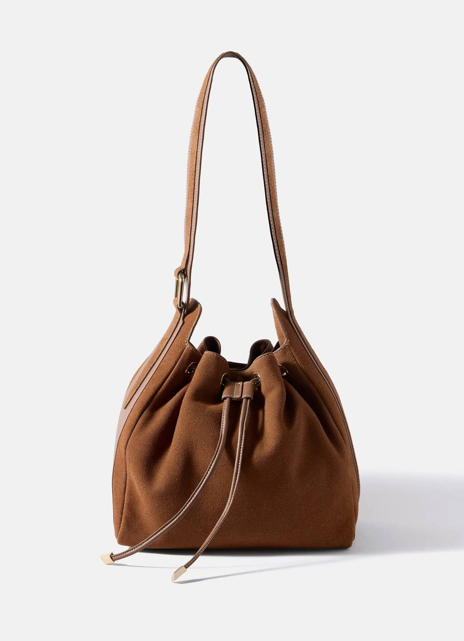 Mabel Tan Suede Bucket Bag - Image 3