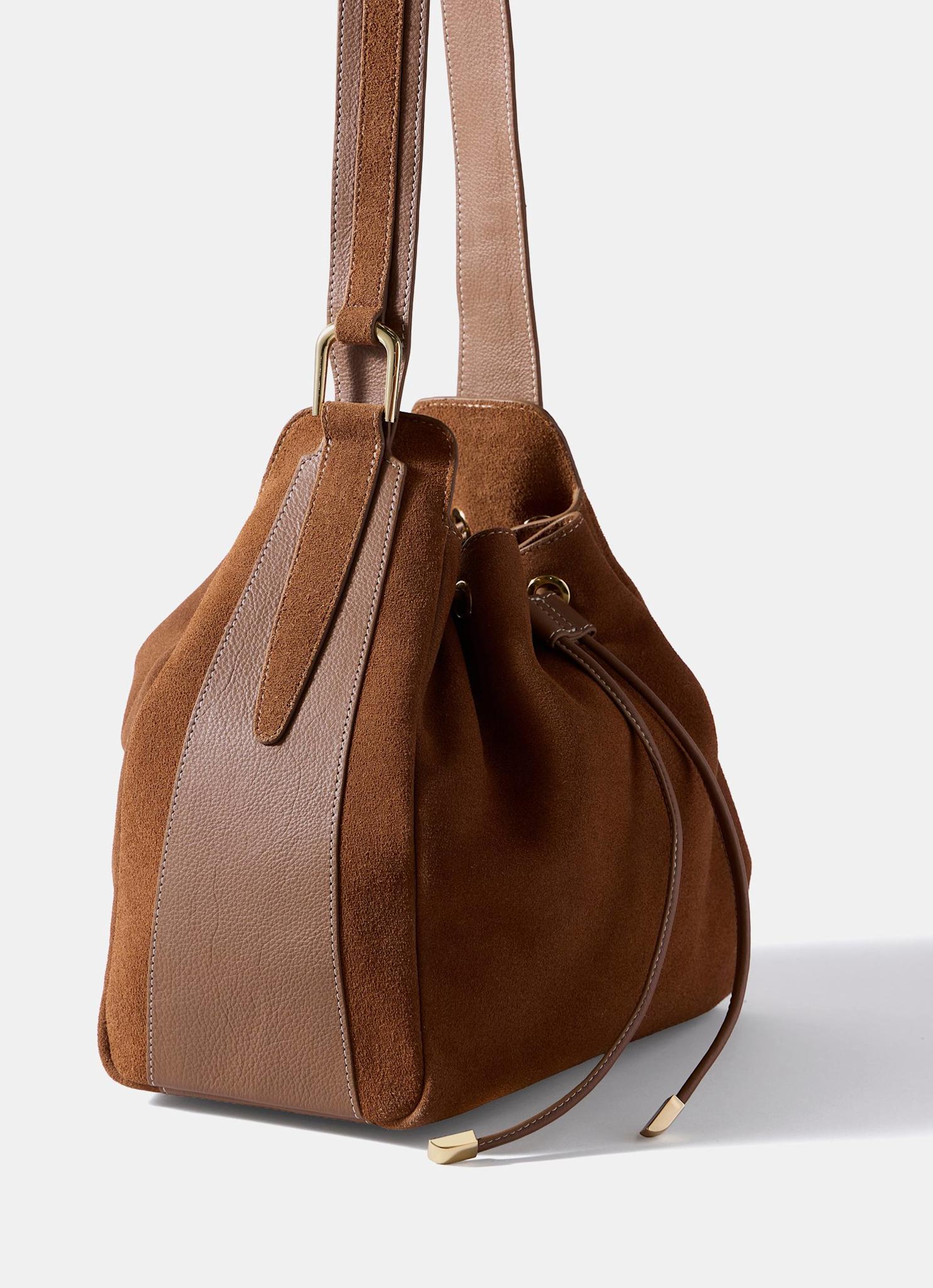 Mabel Tan Suede Bucket Bag - Image 4