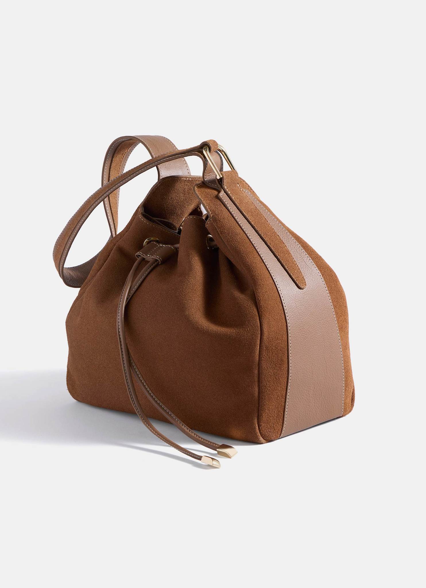 Mabel Tan Suede Bucket Bag - Image 5