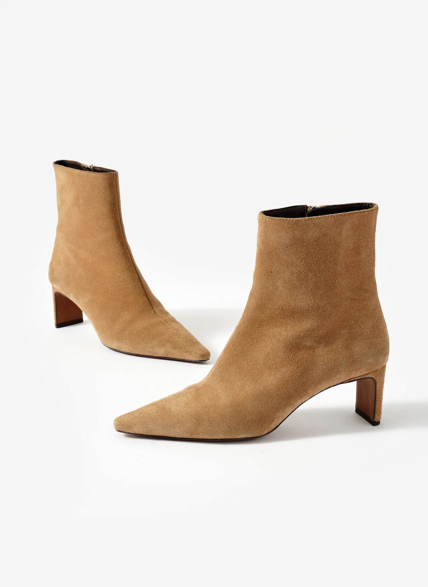 Macy Neutral Suede Ankle Boots - Image 4