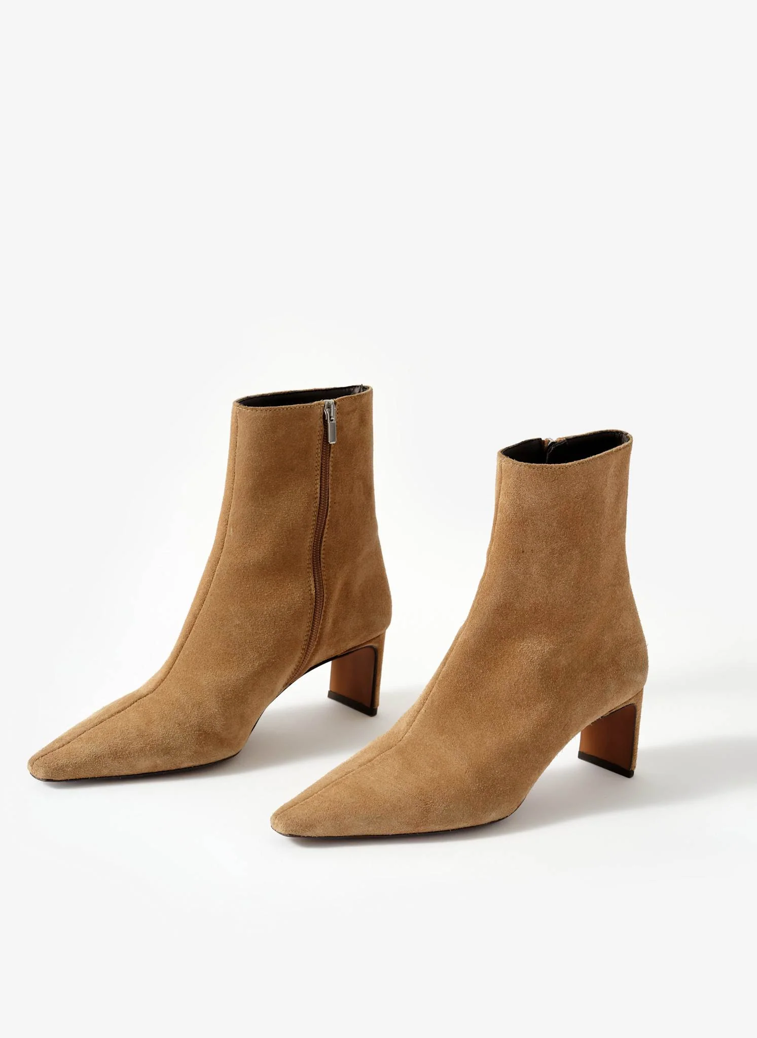 Macy Neutral Suede Ankle Boots - Image 5