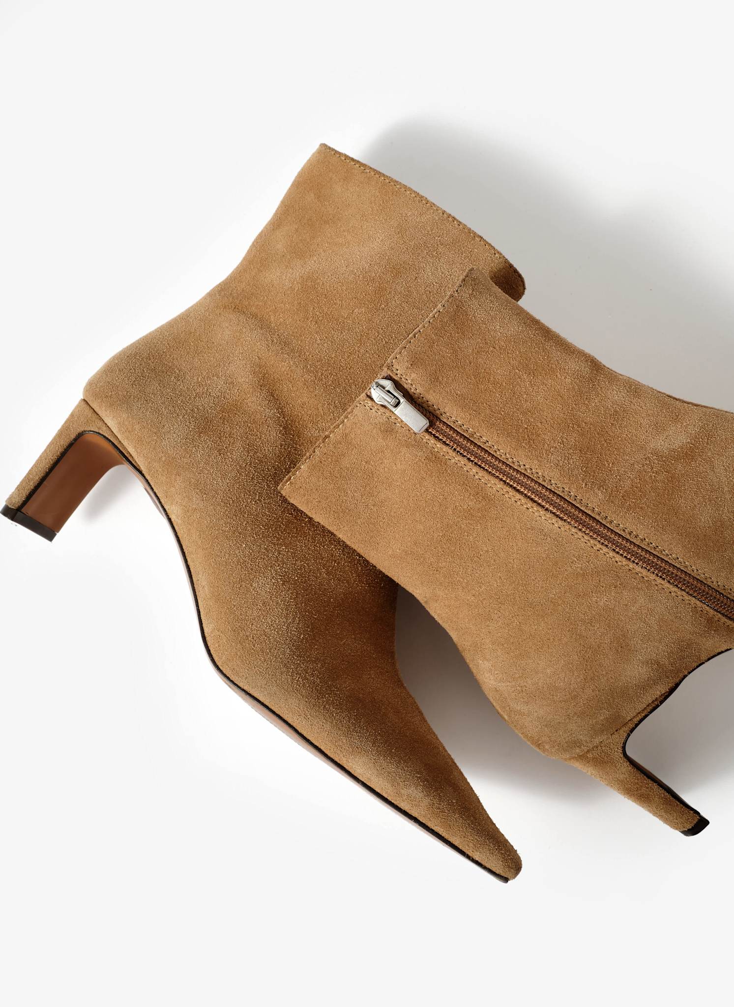 Macy Neutral Suede Ankle Boots - Image 6