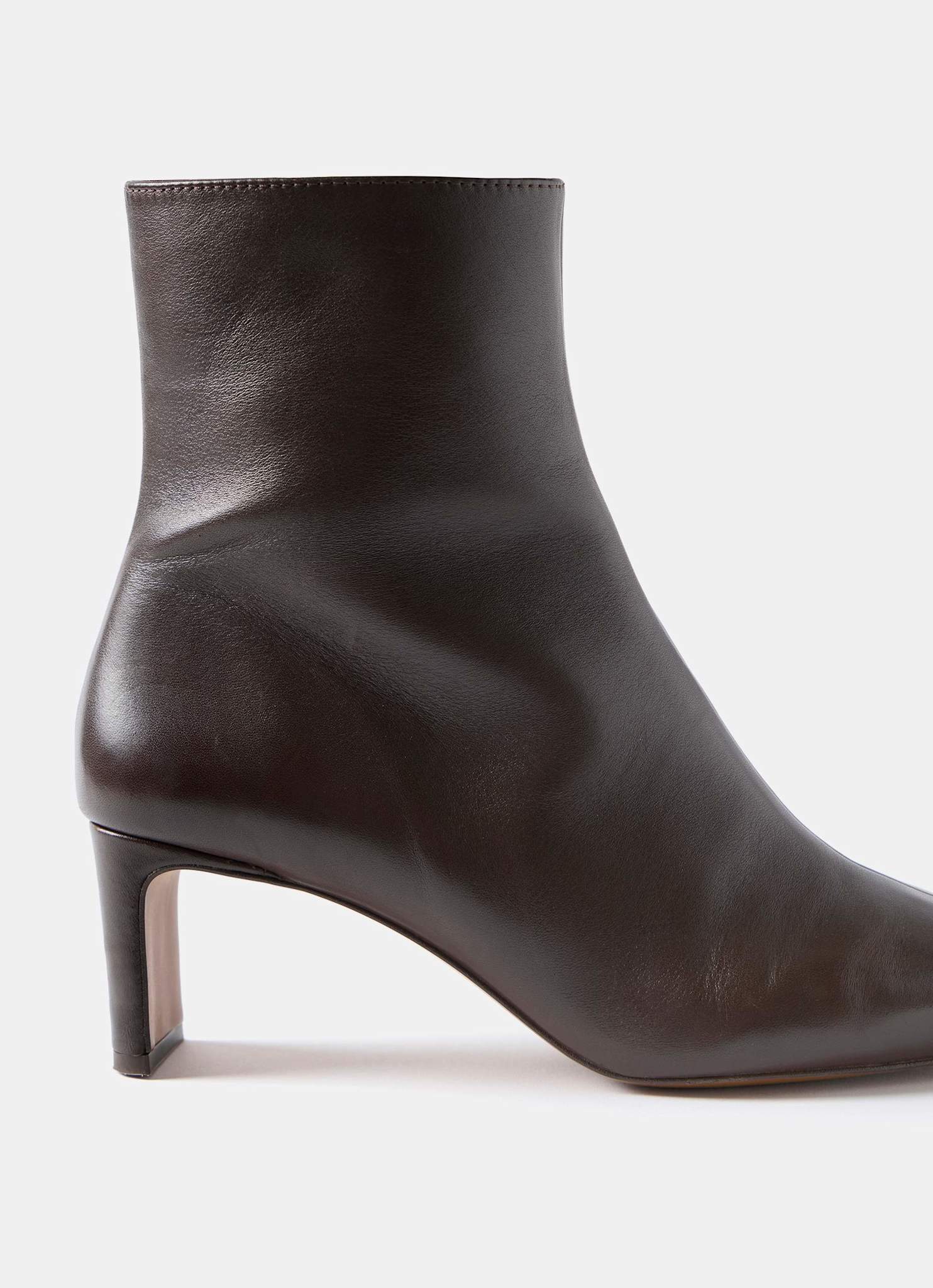 Macy Brown Heeled Leather Ankle Boots - Image 5