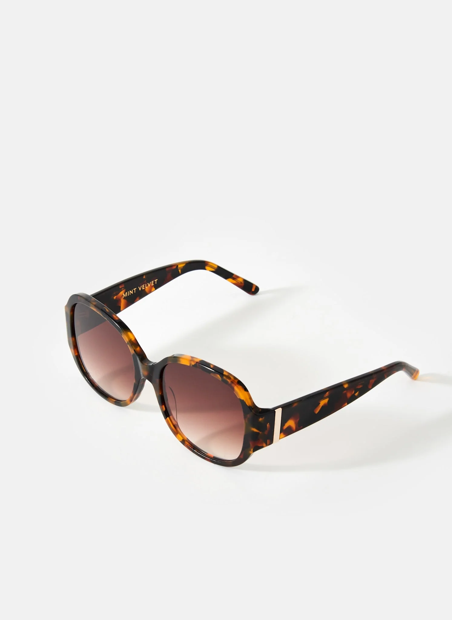 Brown Tortoiseshell Round Sunglasses - Image 2
