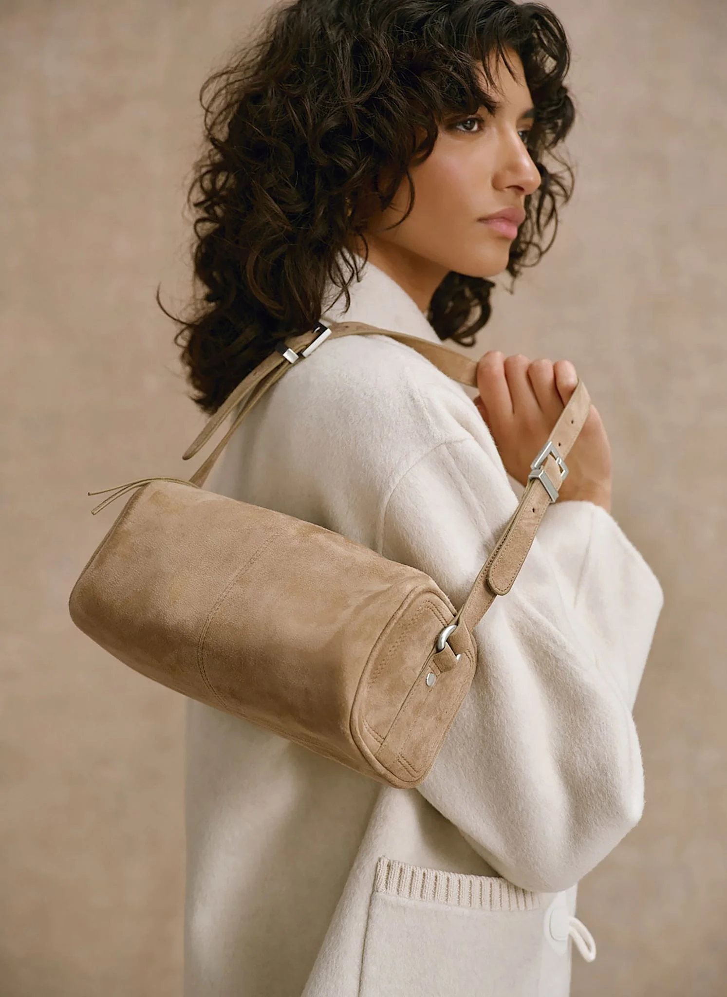 Matilda Tan Suede Shoulder Bag - Image 3