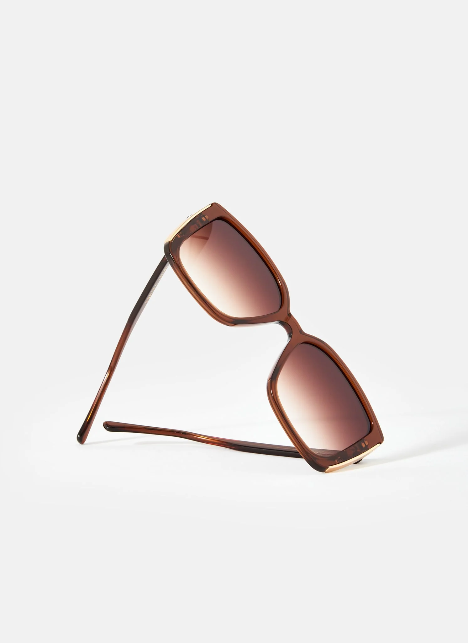 Brown Oversized Square Sunglasses - Image 4