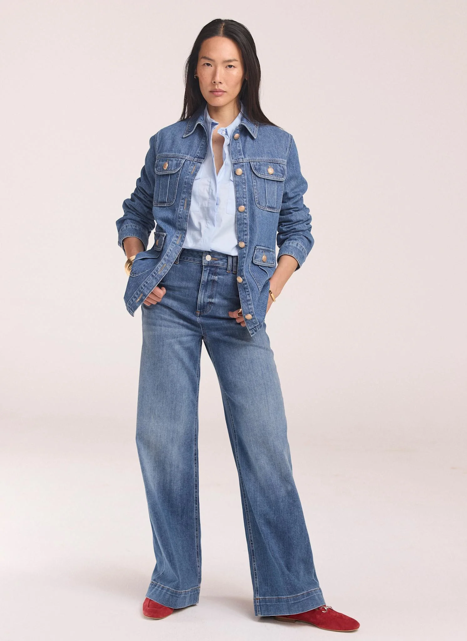 Mid Indigo Denim Shacket - Image 3