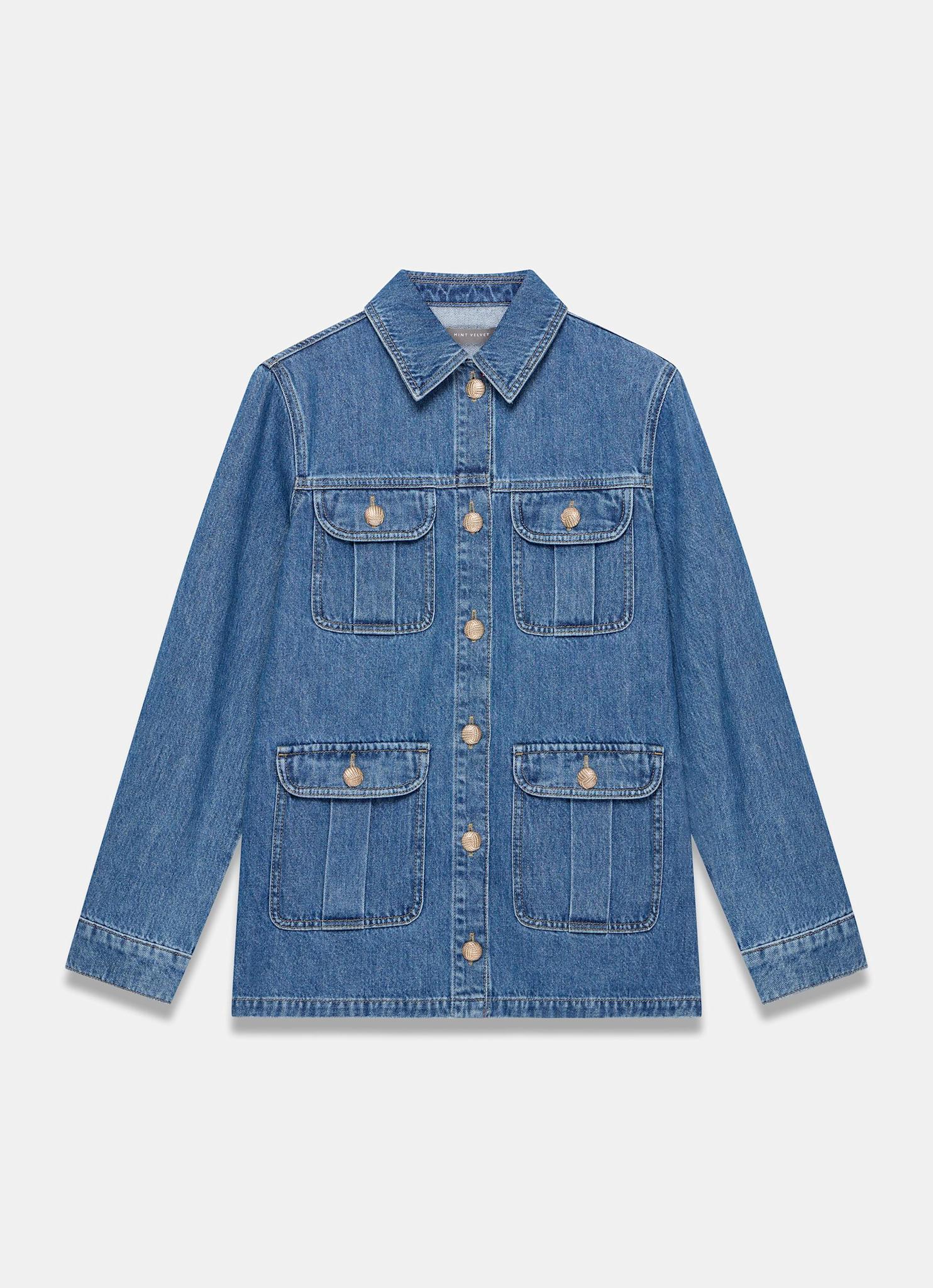 Mid Indigo Denim Shacket - Image 6