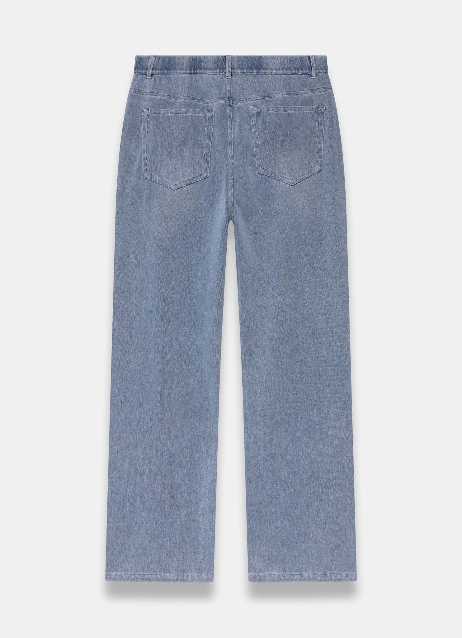 Mid Indigo Stretch Denim Wide Leg Travel Jeans - Image 7