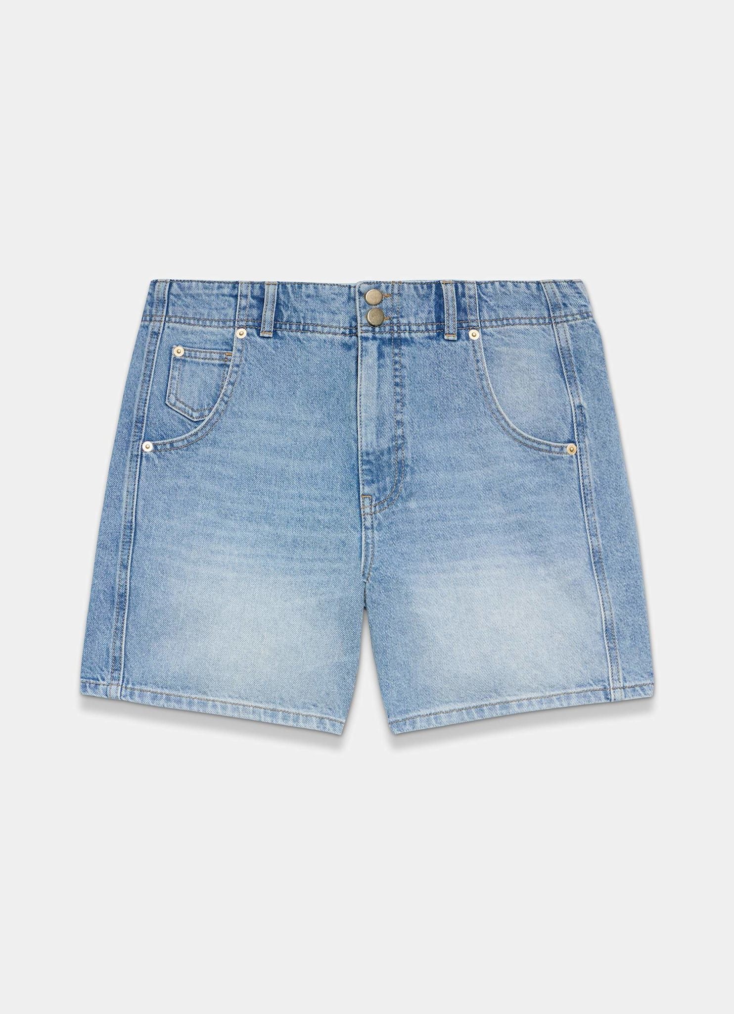 Mid Indigo Denim Shorts - Image 7