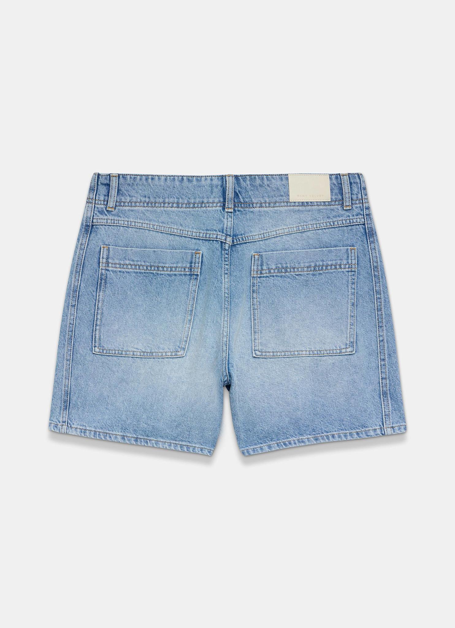Mid Indigo Denim Shorts - Image 8