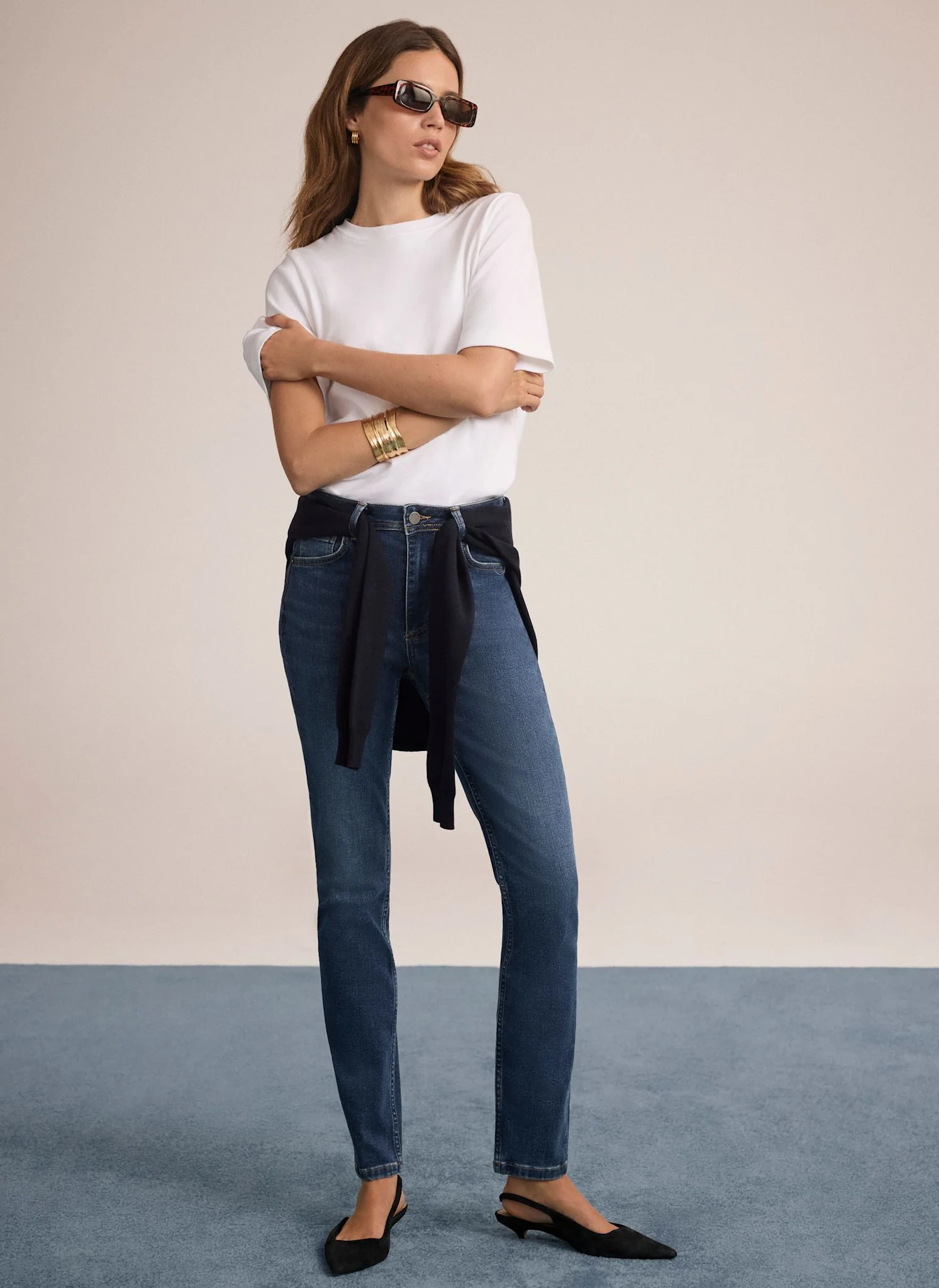 Mid Indigo Sculpting Skinny Jeans - Image 5