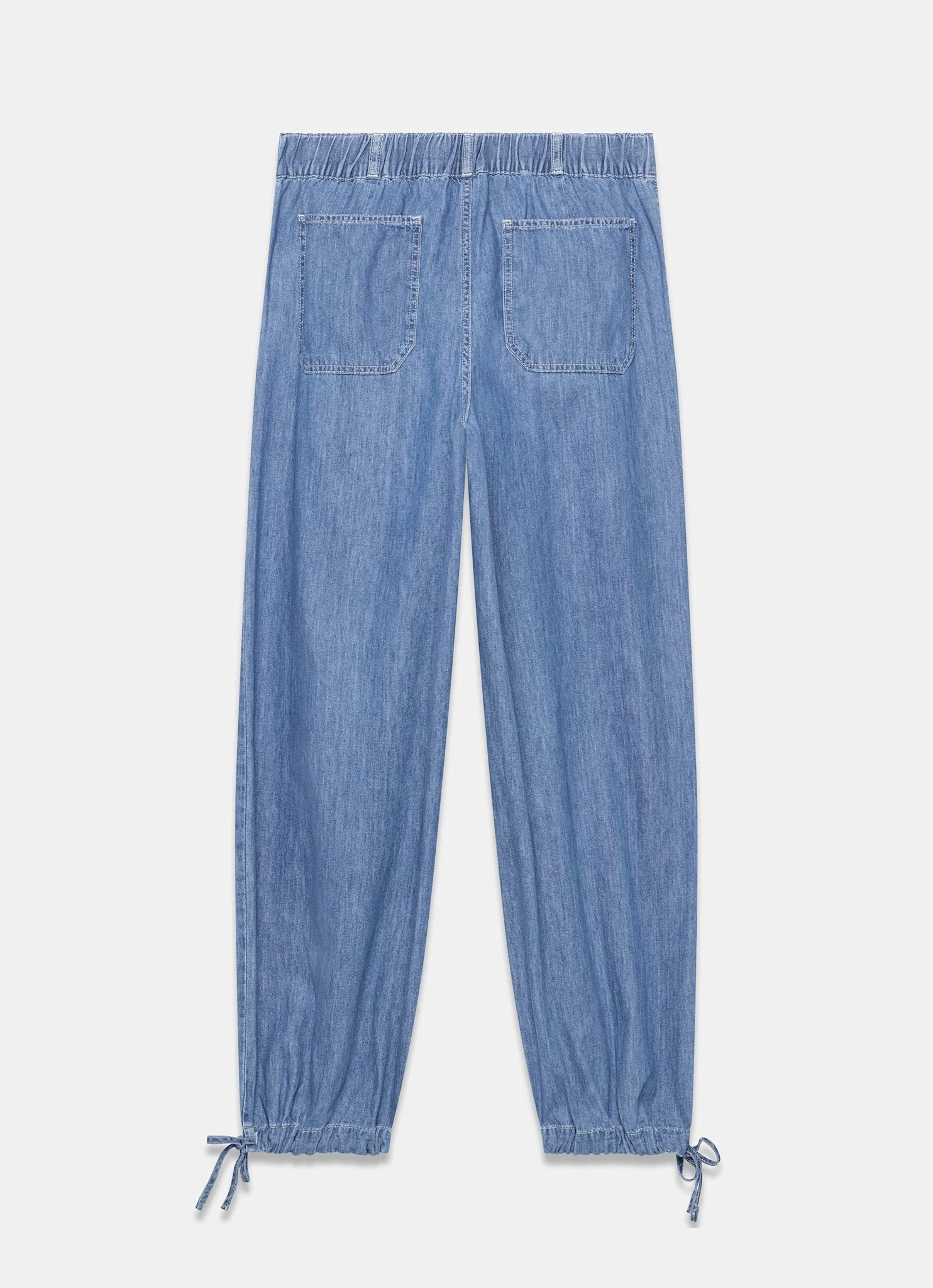 Mid Indigo Cotton Denim Balloon Jeans - Image 7