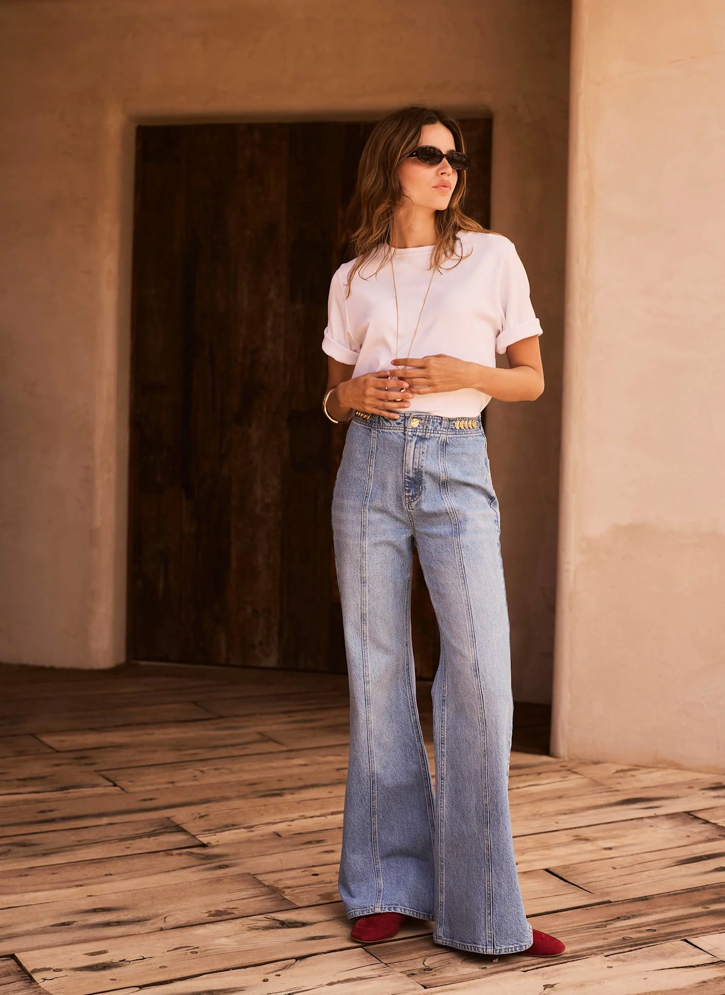 Mid Indigo Vintage Flare Jeans - Image 5