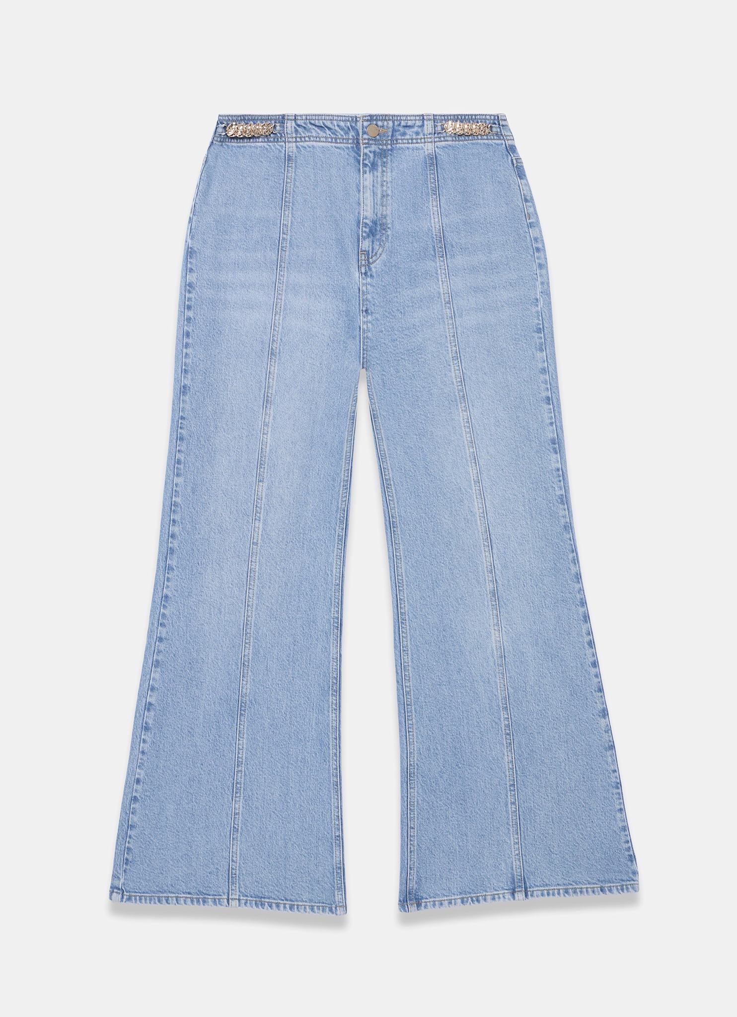Mid Indigo Vintage Flare Jeans - Image 7