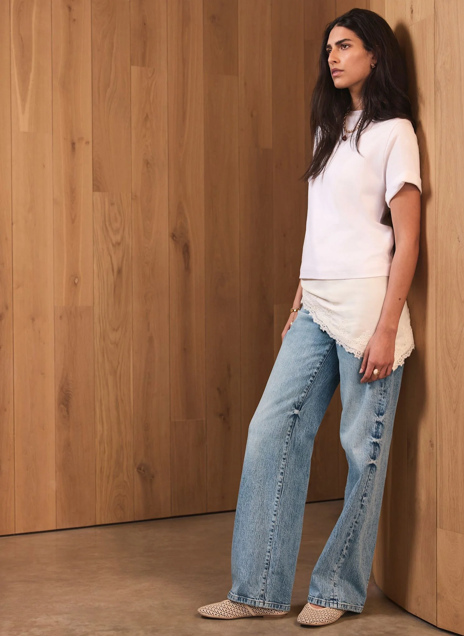 Mid Indigo Workable Wide Jeans - Image 3
