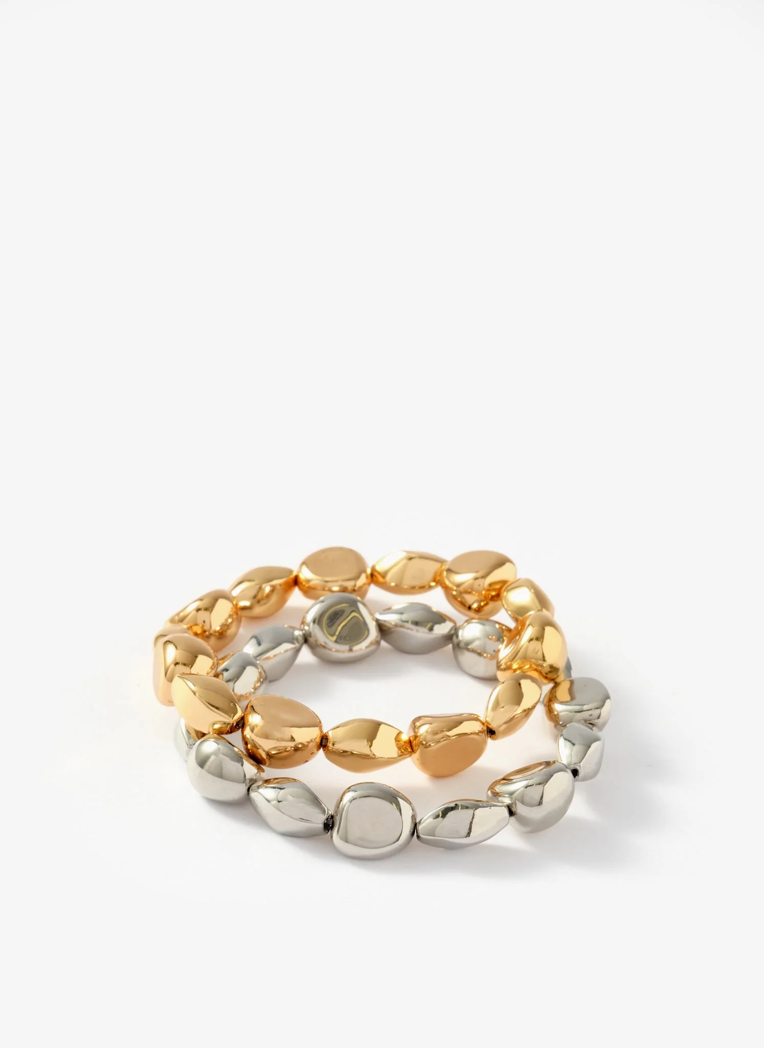 Mixed Metal Beaded Bracelet Set - Image 2