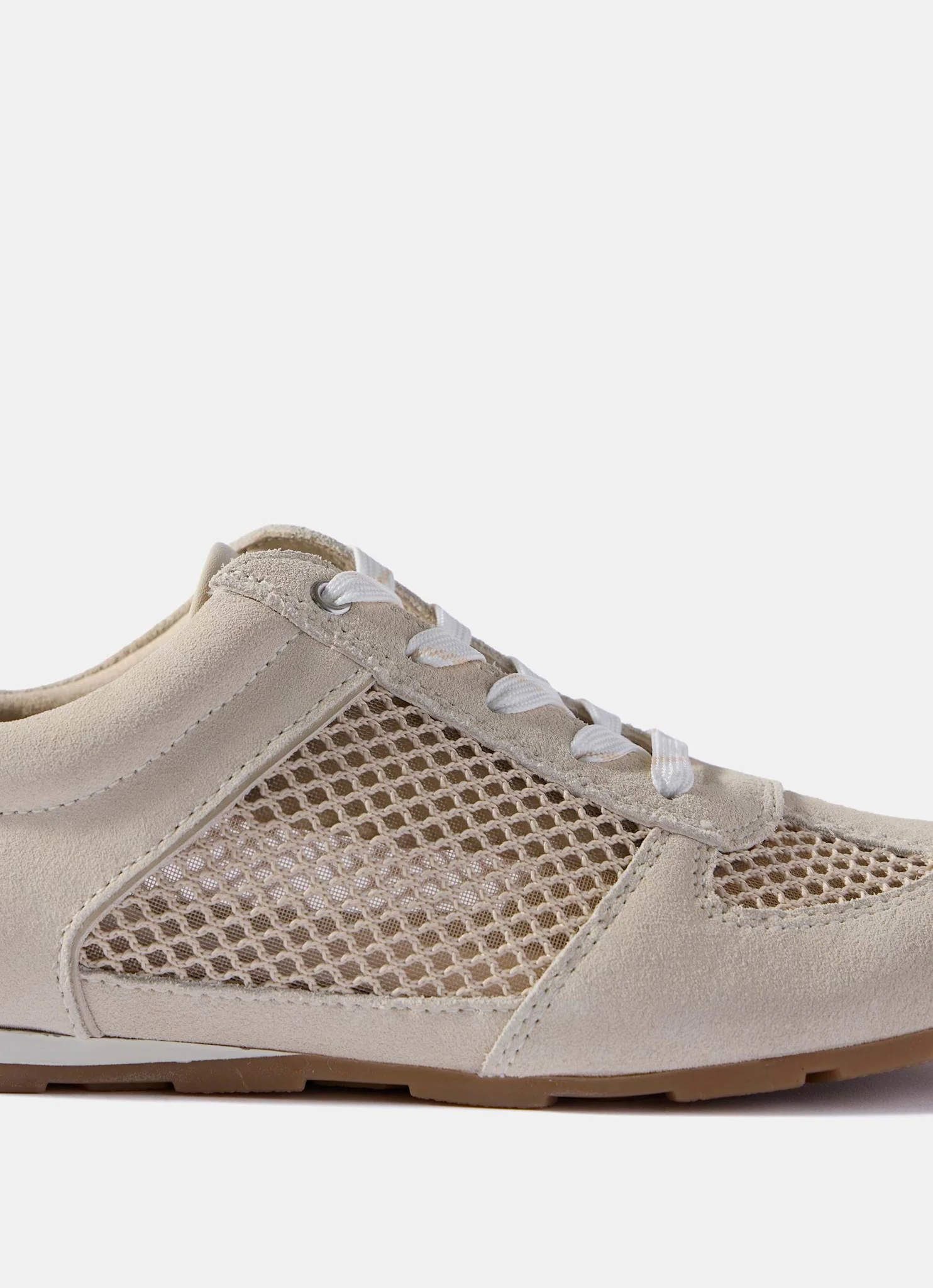 Myla Cream Suede Mesh Trainers - Image 4