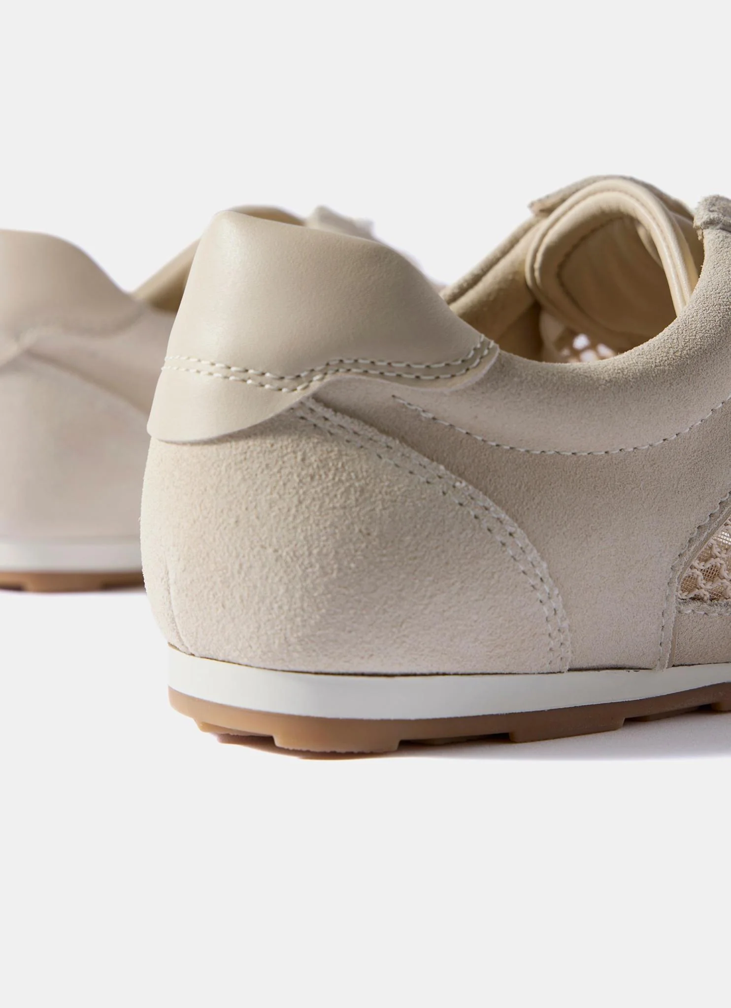 Myla Cream Suede Mesh Trainers - Image 6