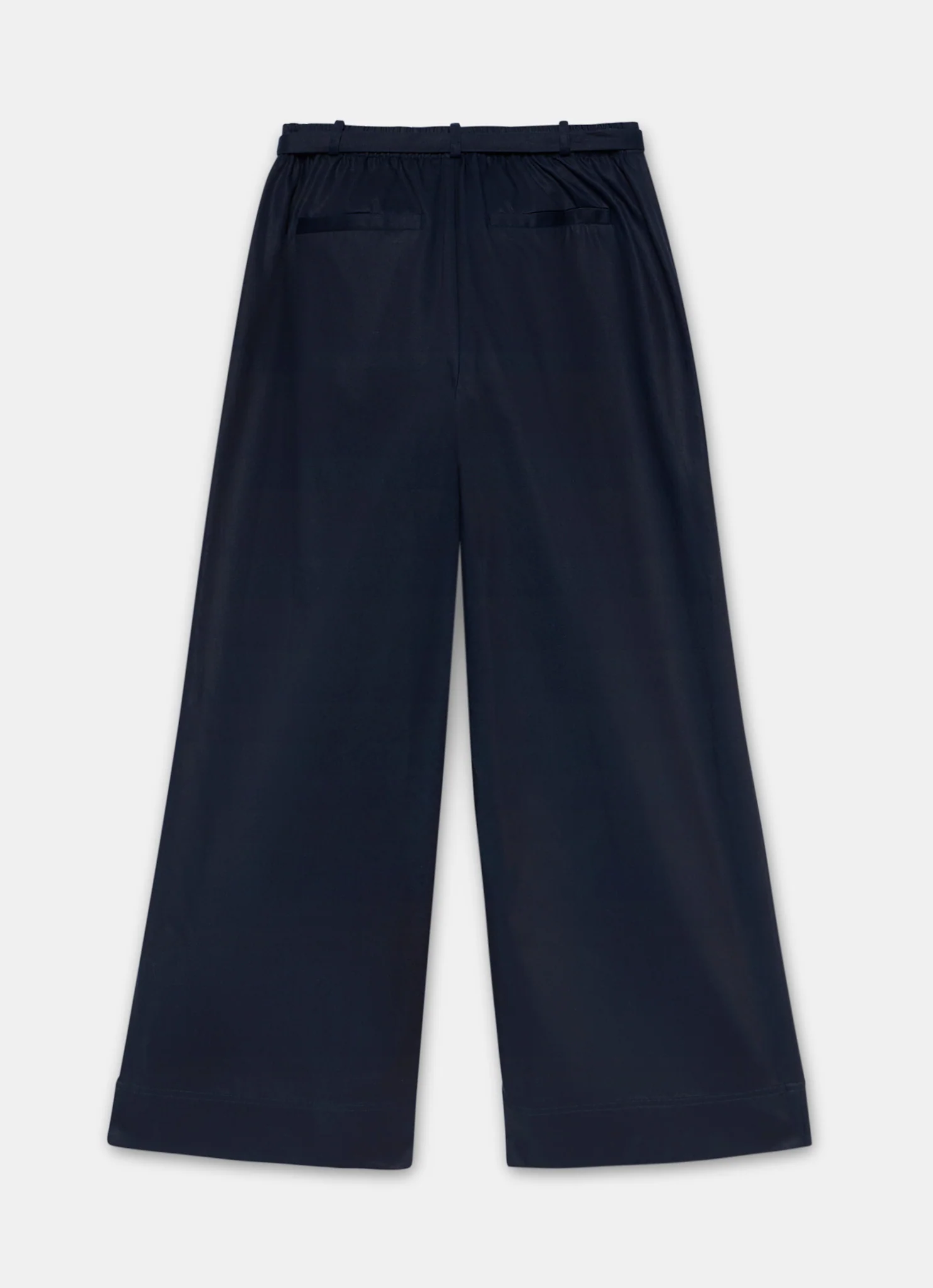 Navy Belted Wide Leg Trousers - Image 7