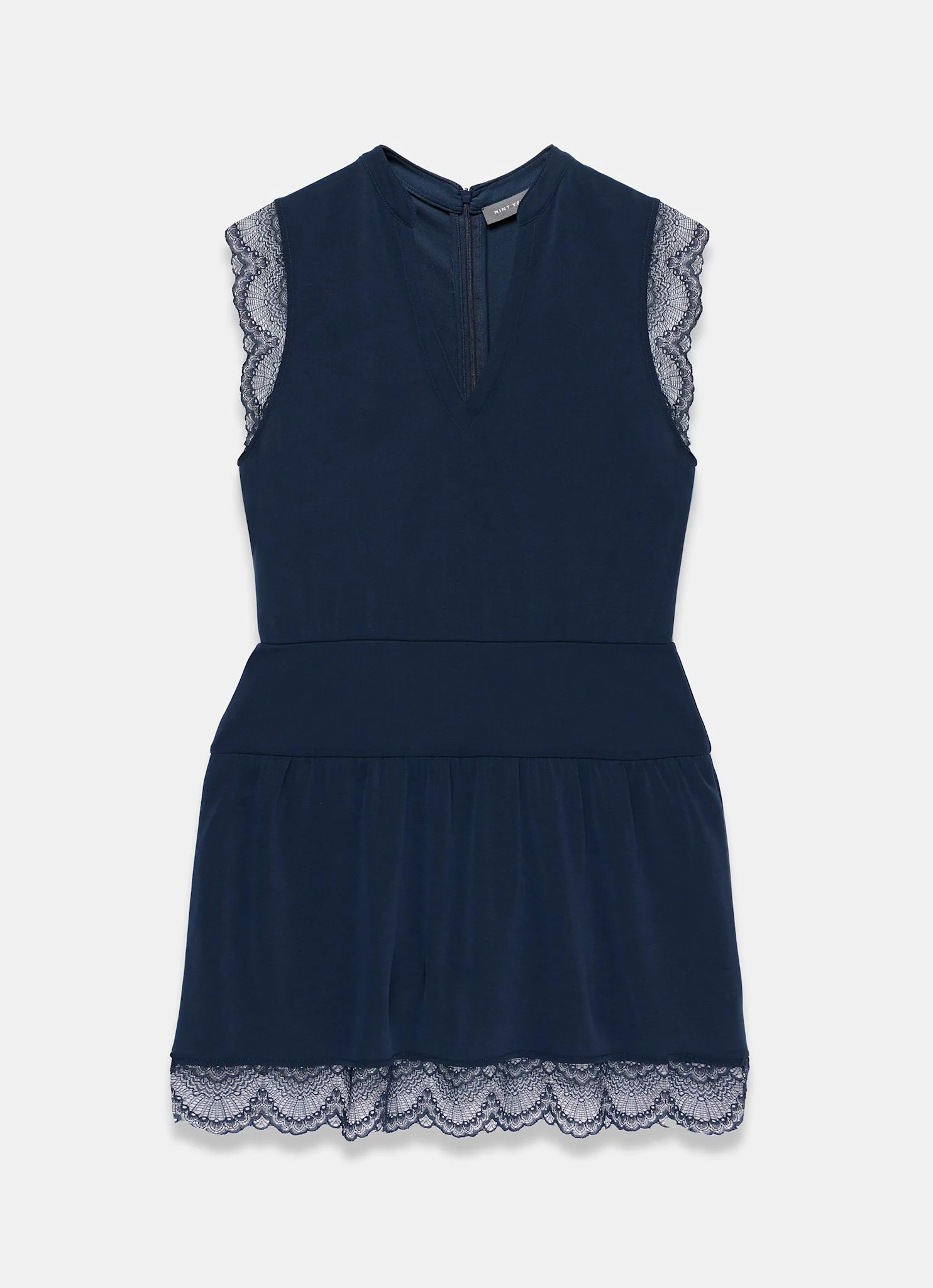 Navy Lace Detail Playsuit - Image 6
