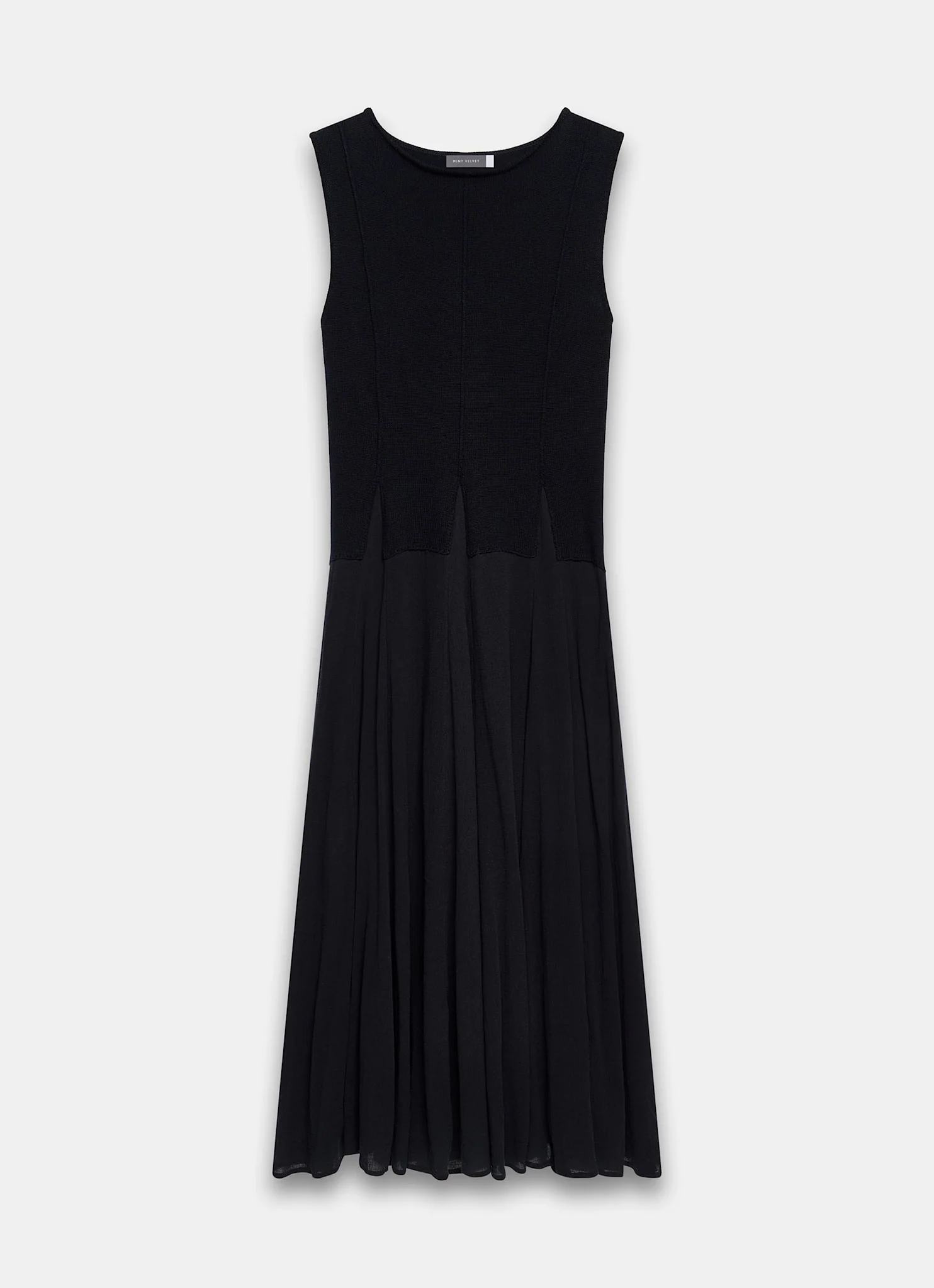 Navy Cotton Blend Drop Waist Maxi Dress - Image 7