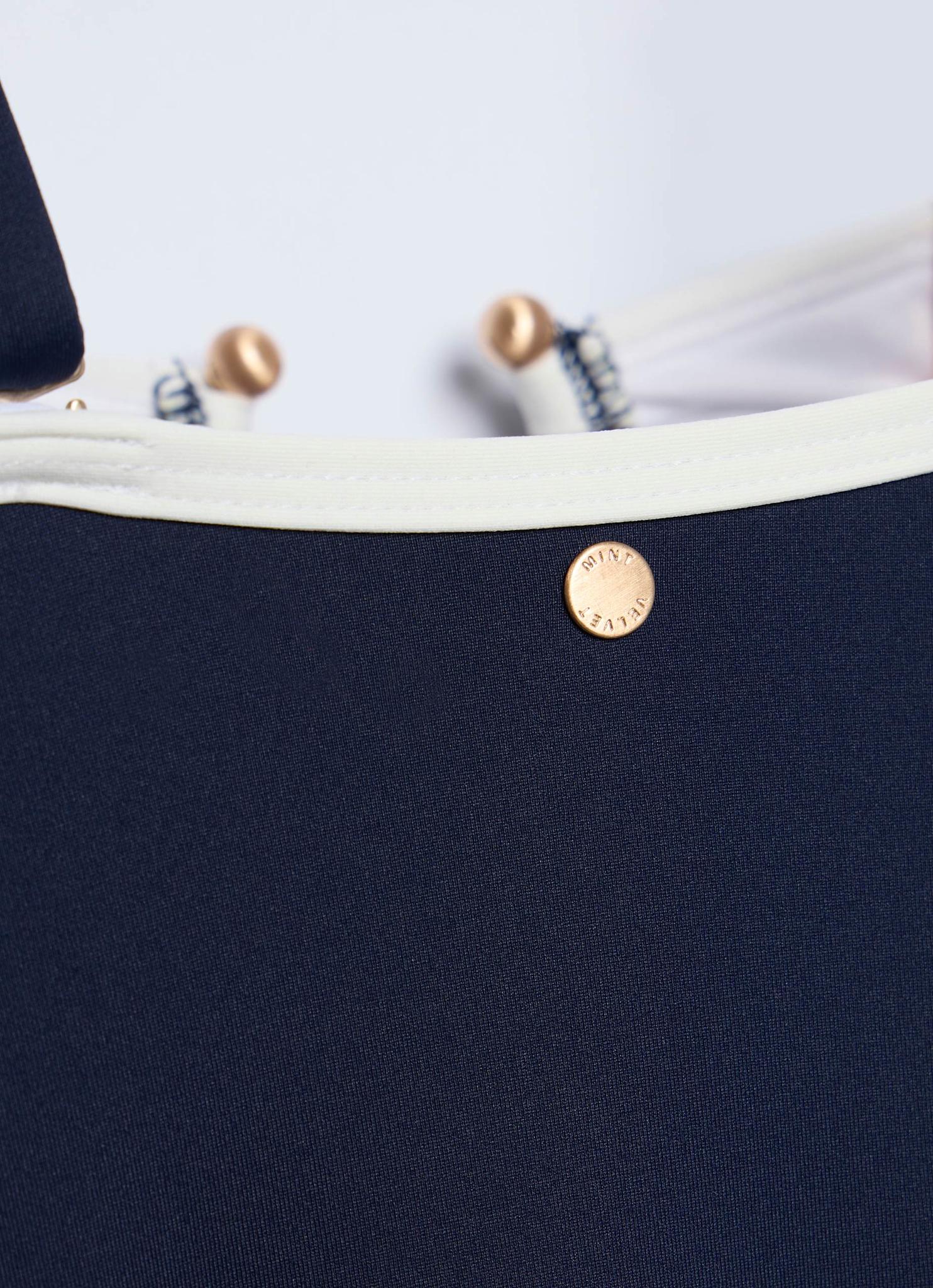 Navy Contrast Trim Bandeau Swimsuit - Image 6