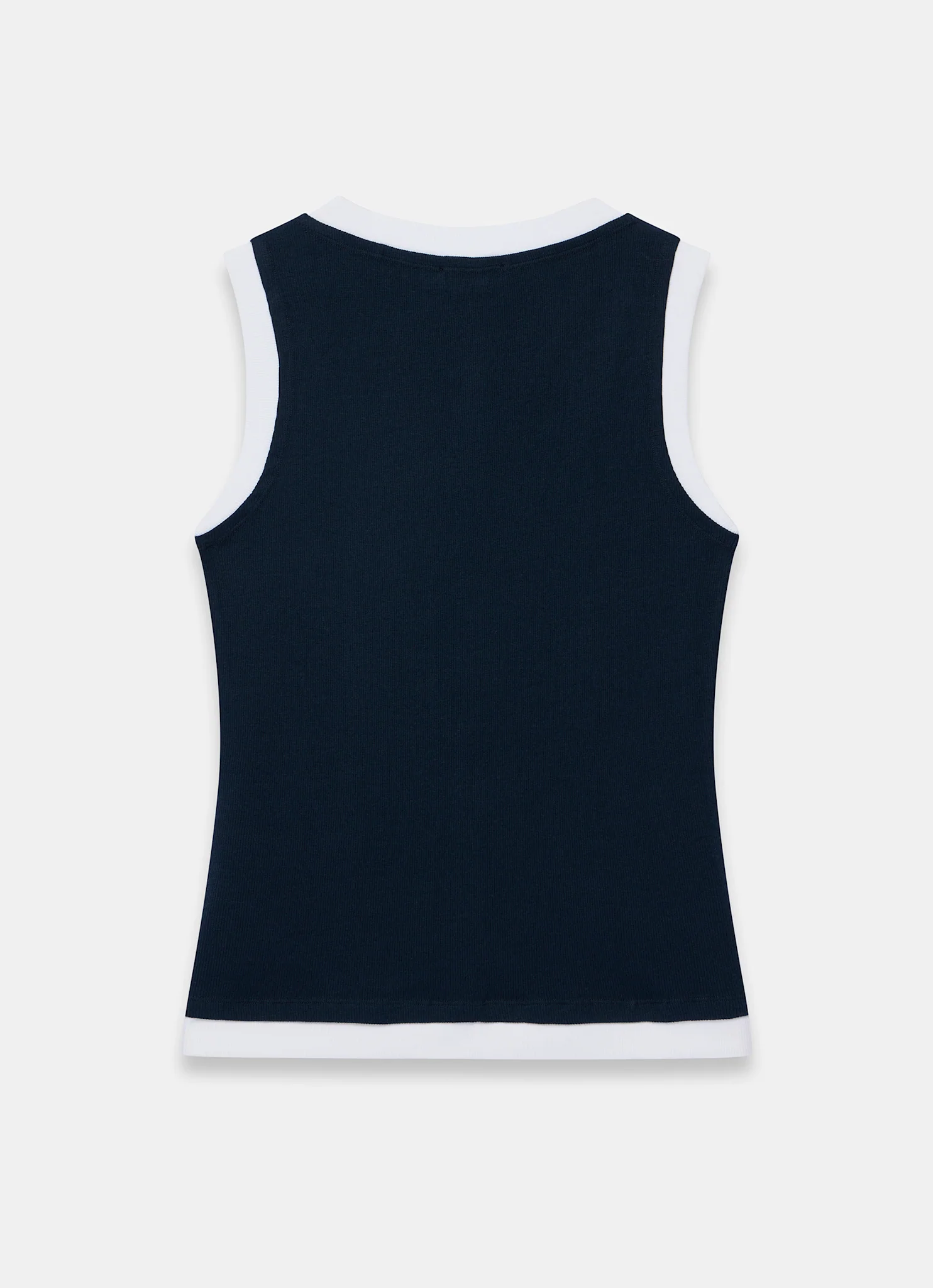 Navy Cotton Blend Sleeveless Top - Image 8