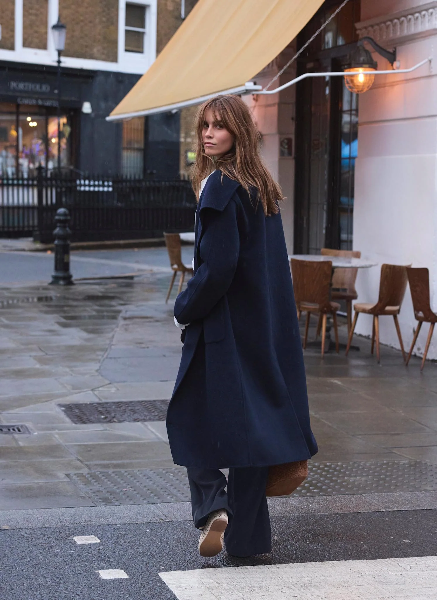 Navy Hand Finished Double Breasted Coat - Image 2