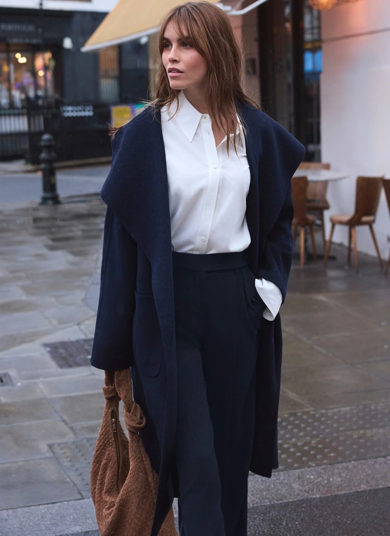 Navy Hand Finished Double Breasted Coat - Image 4