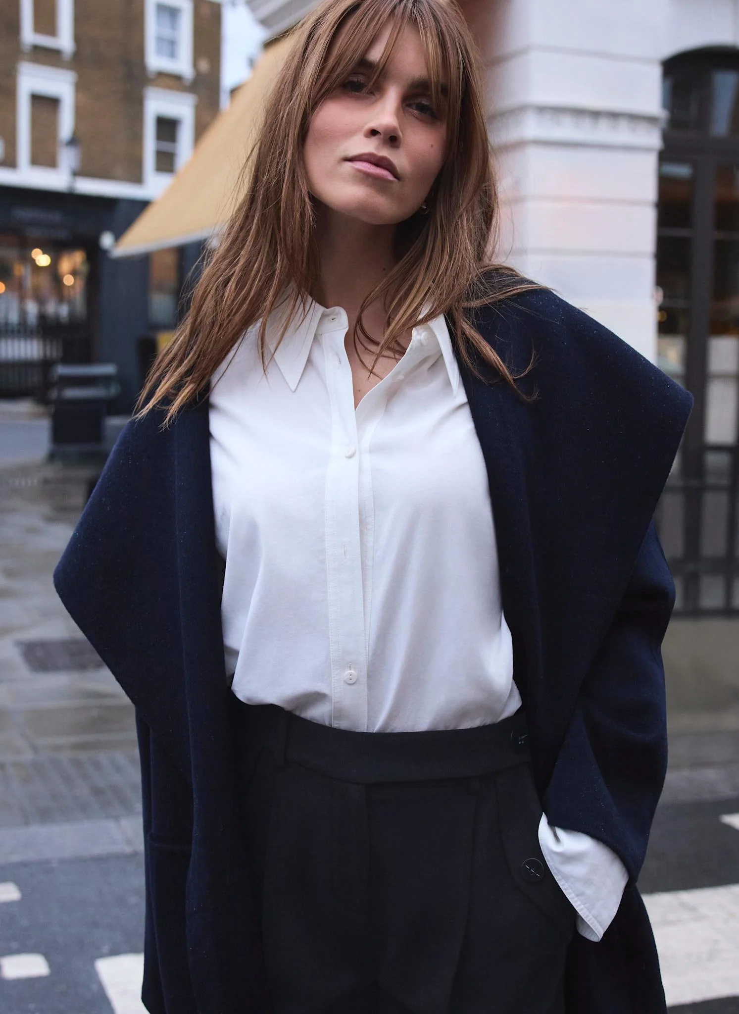 Navy Hand Finished Double Breasted Coat - Image 6