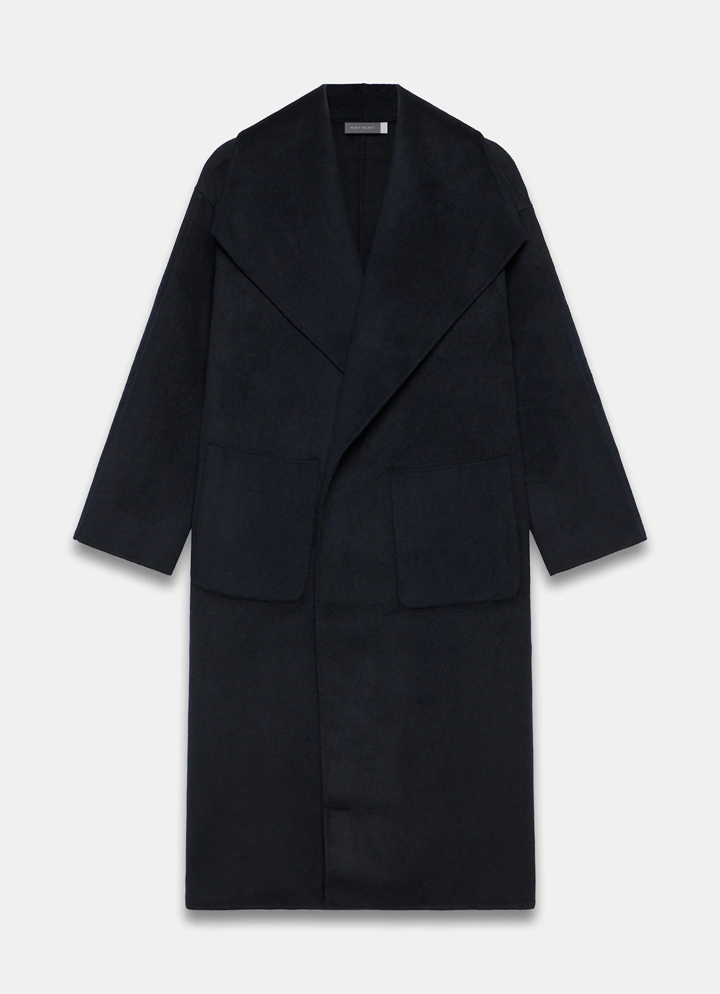 Navy Hand Finished Double Breasted Coat - Image 7