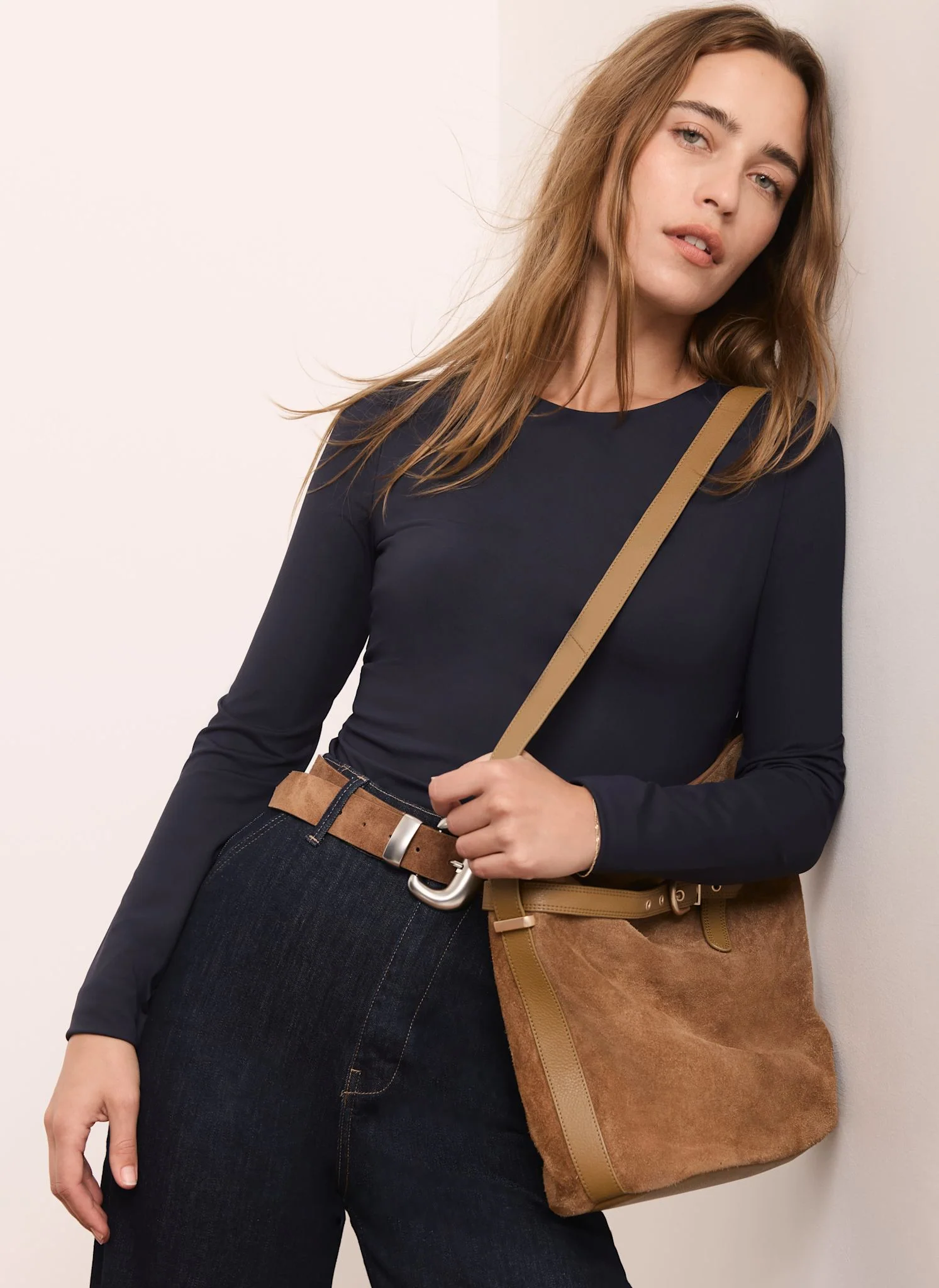 Navy Long Sleeve Layering Top - Image 2