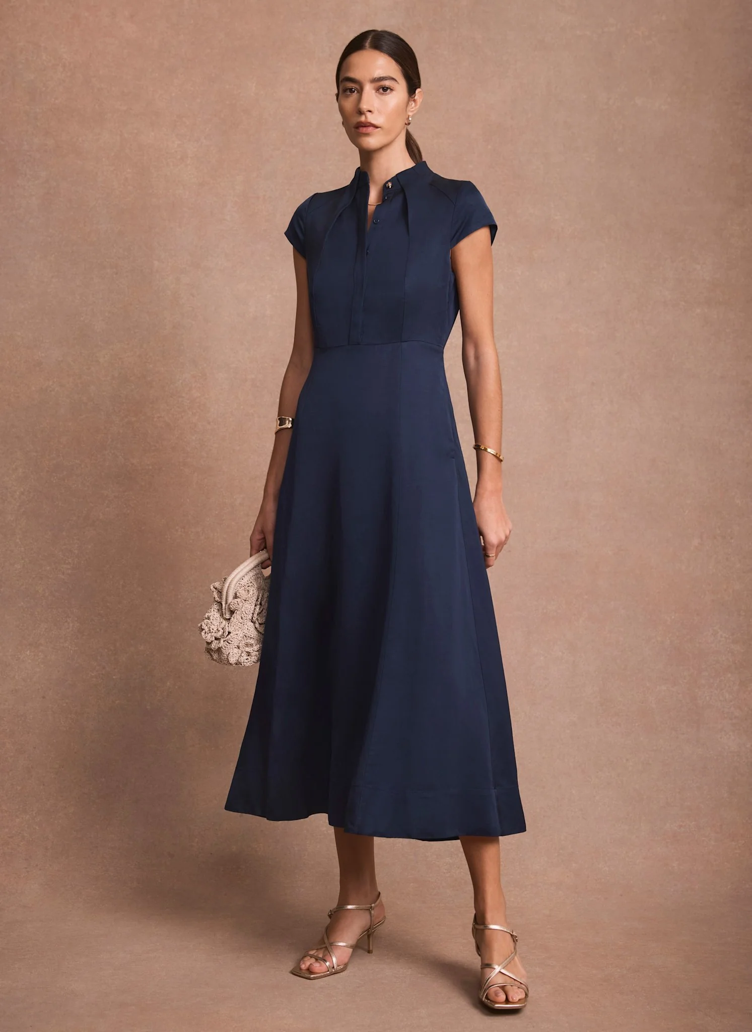 Navy Midi Shirt Dress - Image 5